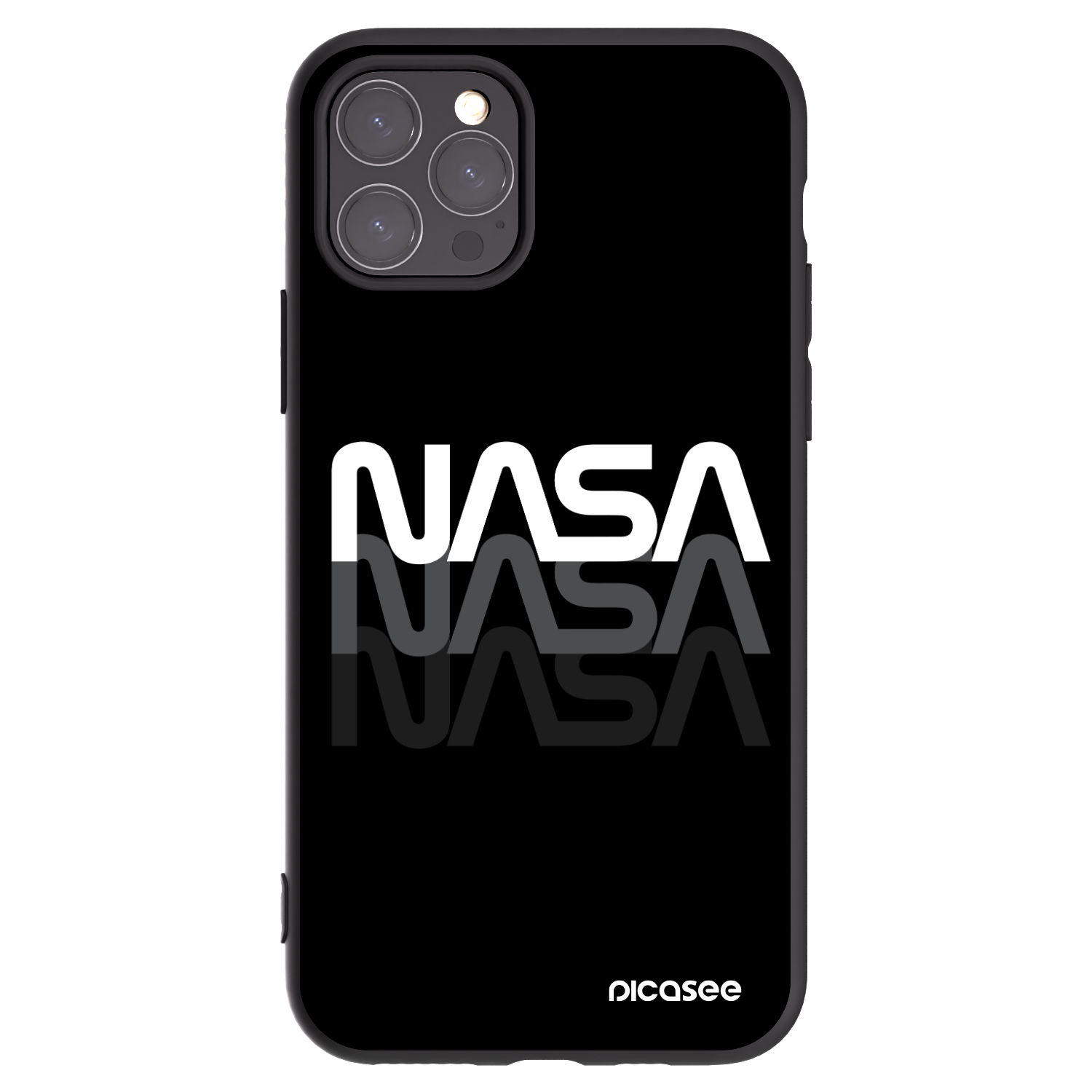 Picasee Apple iPhone 11 Pro Hülle - Schwarzes Silikon - NASA Triple