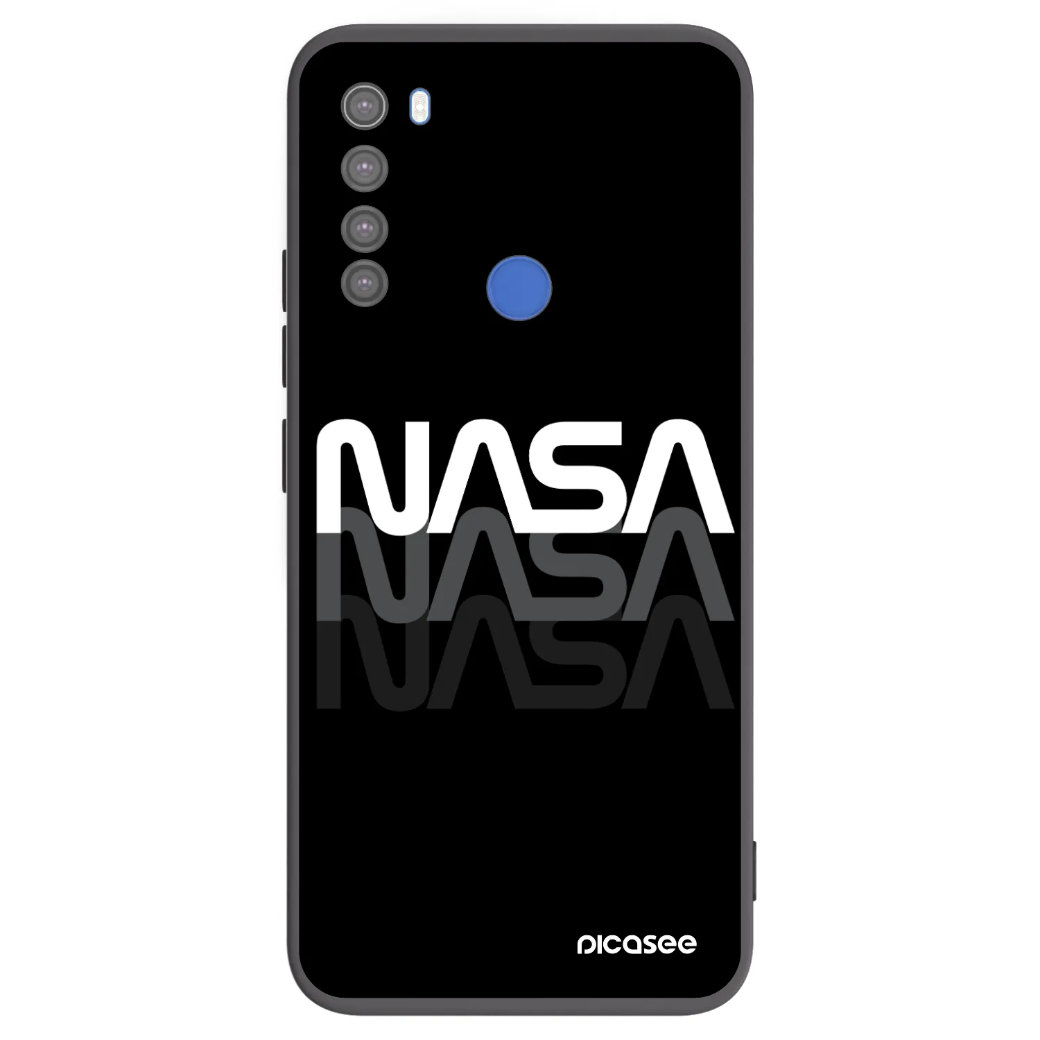 Picasee Xiaomi Redmi Note 8T Hülle - Schwarzes Silikon - NASA Triple