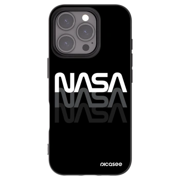 Picasee Apple iPhone 16 Pro Hülle - Schwarzes Silikon - NASA Triple