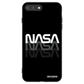 Picasee Apple iPhone 8 Plus Hülle - Schwarzes Silikon - NASA Triple