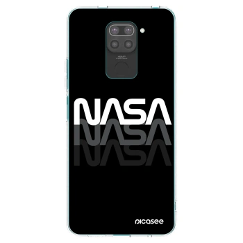 Picasee Xiaomi Redmi Note 9 Hülle - Schwarzes Silikon - NASA Triple