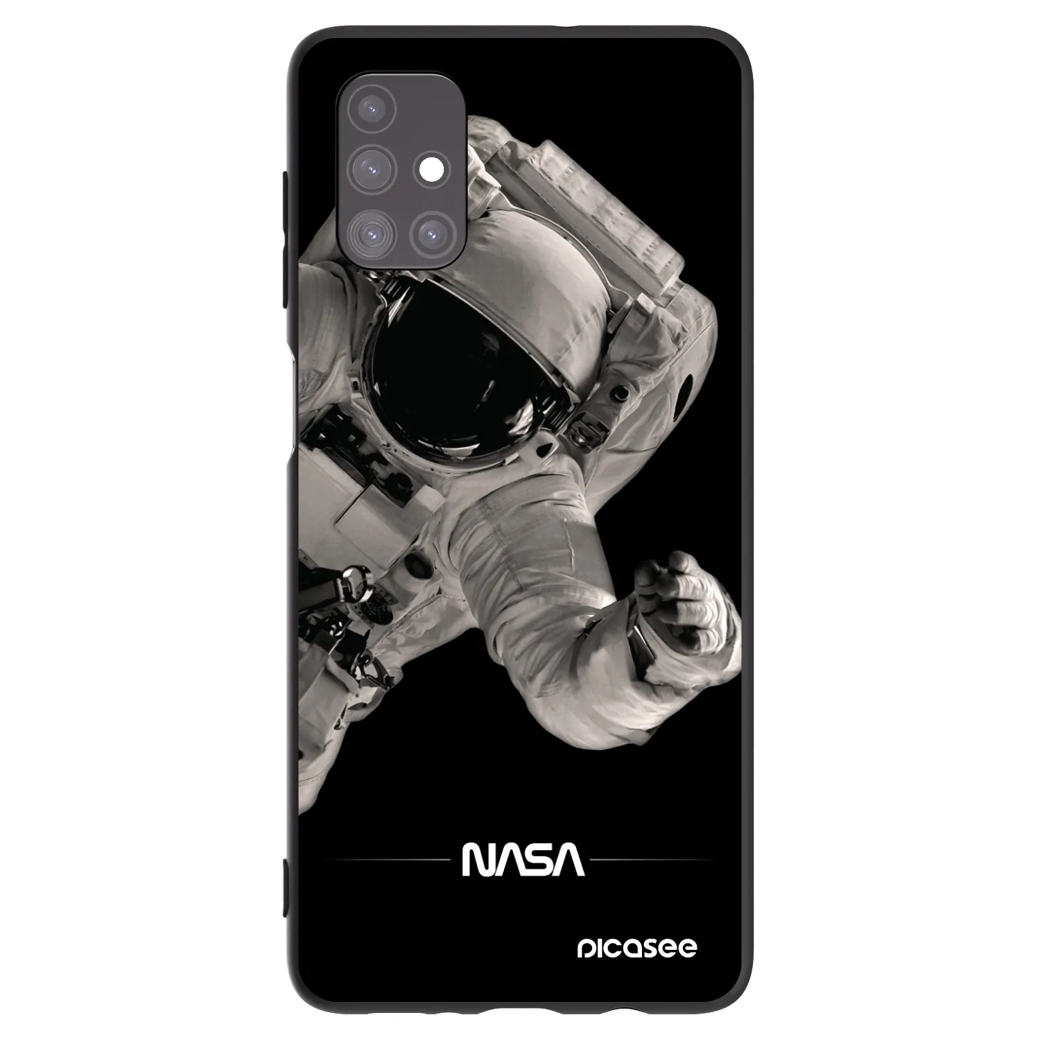 Picasee Samsung Galaxy M51 M515F Hülle - Schwarzes Silikon - Astronaut Big
