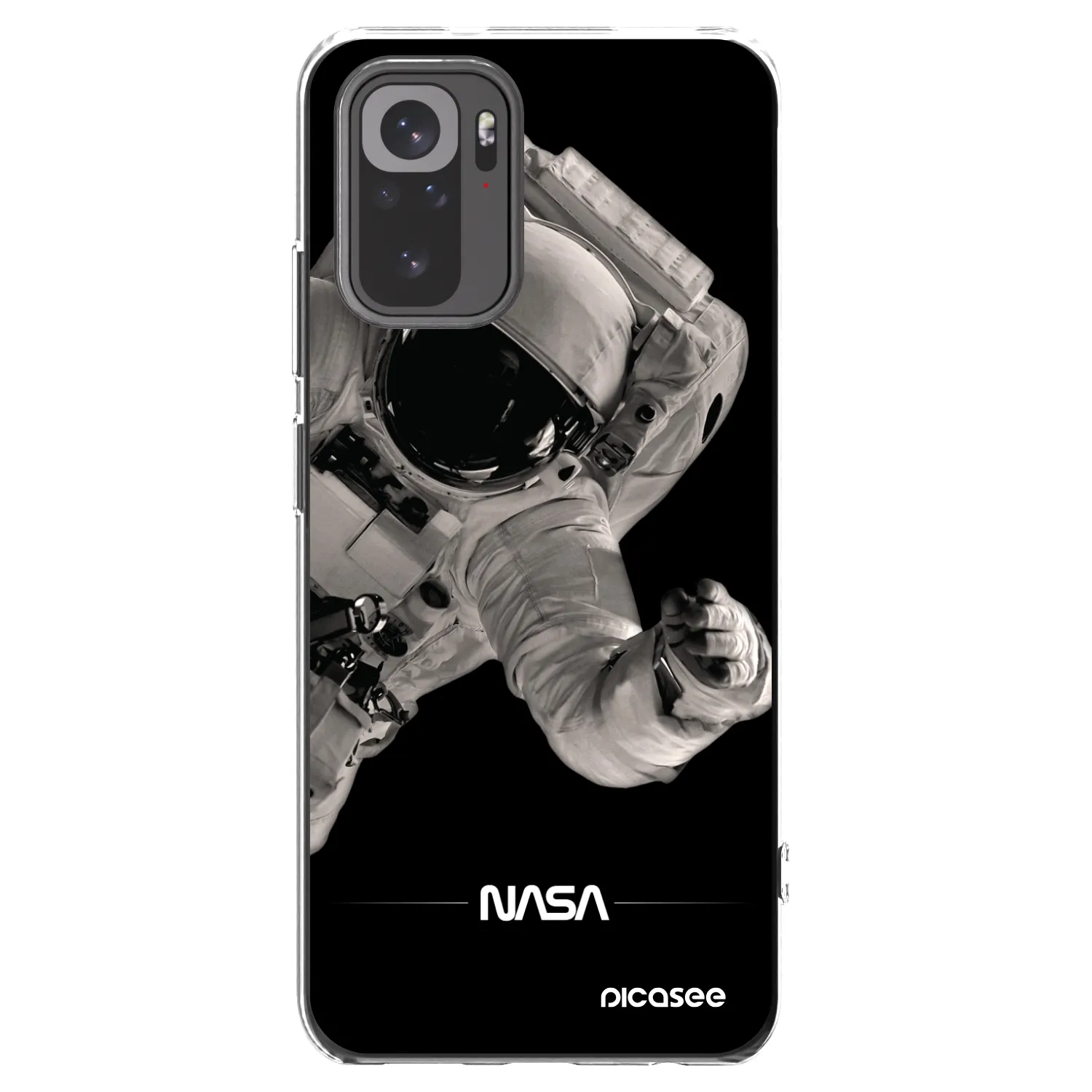 Picasee Xiaomi Redmi Note 10 Hülle - Transparentes Silikon - Astronaut Big