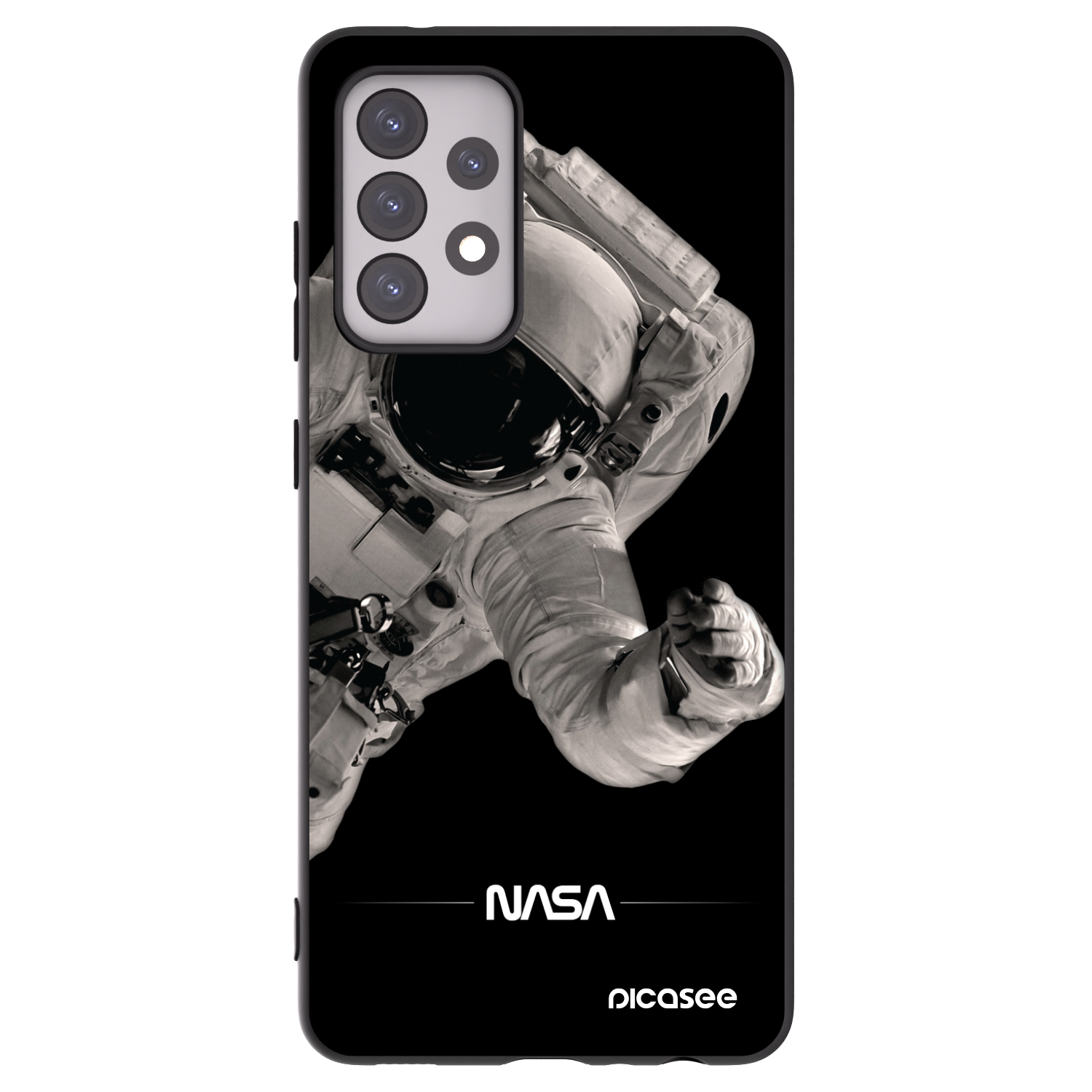 Picasee Samsung Galaxy A52 5G A525F Hülle - Schwarzes Silikon - Astronaut Big