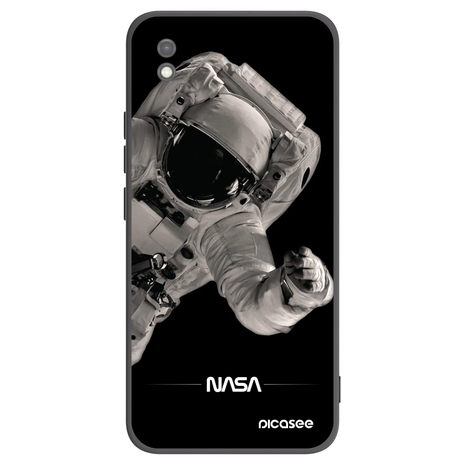 Picasee Xiaomi Redmi 9AT Hülle - Schwarzes Silikon - Astronaut Big