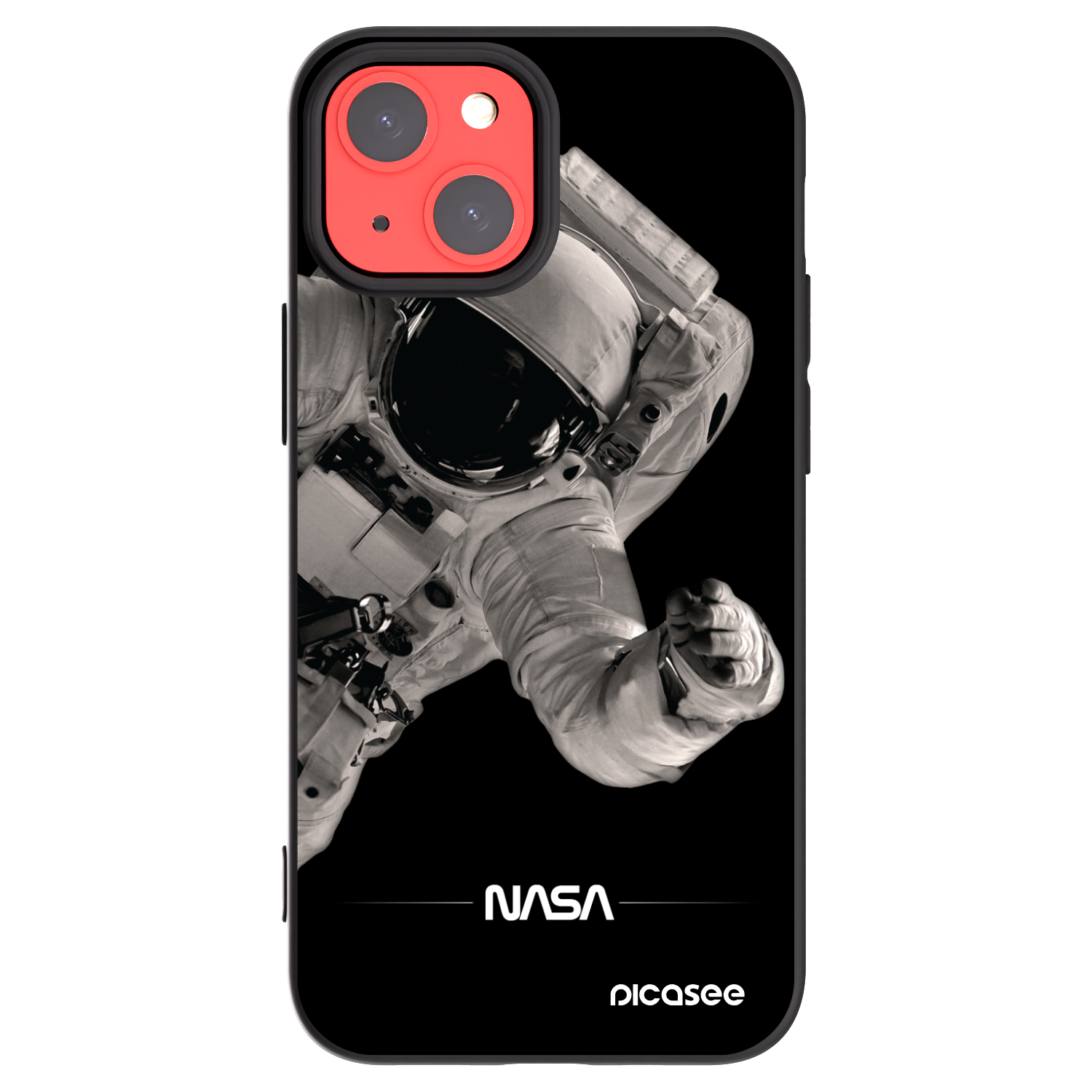 Picasee Apple iPhone 13 mini Hülle - Schwarzes Silikon - Astronaut Big