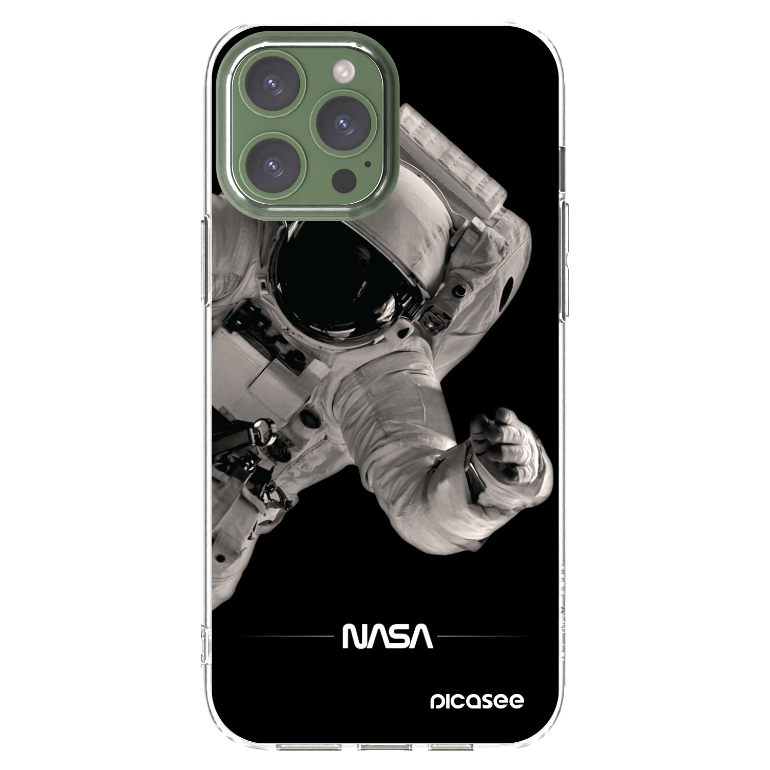 Picasee Apple iPhone 13 Pro Max Hülle - Transparentes Silikon - Astronaut Big