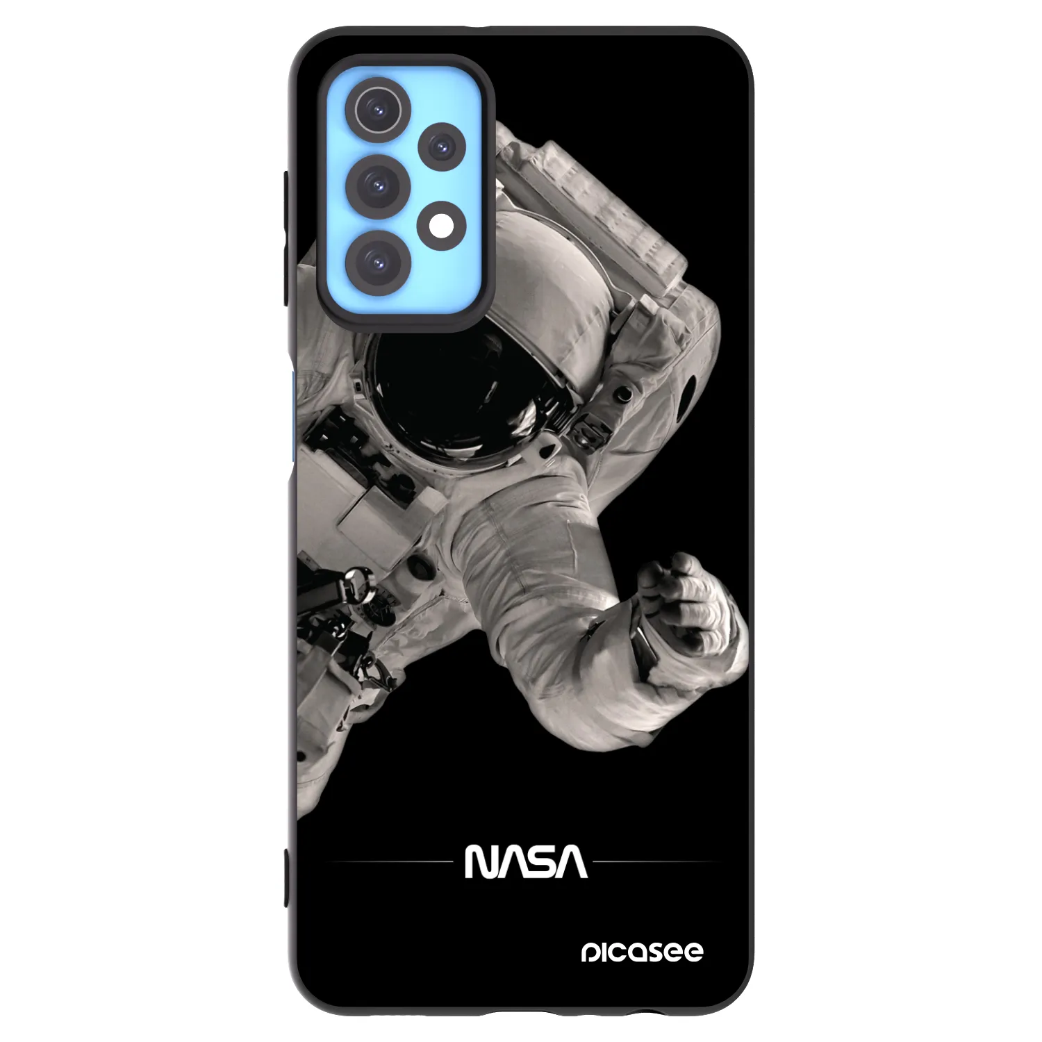 Picasee Samsung Galaxy A32 4G SM-A325F Hülle - Schwarzes Silikon - Astronaut Big