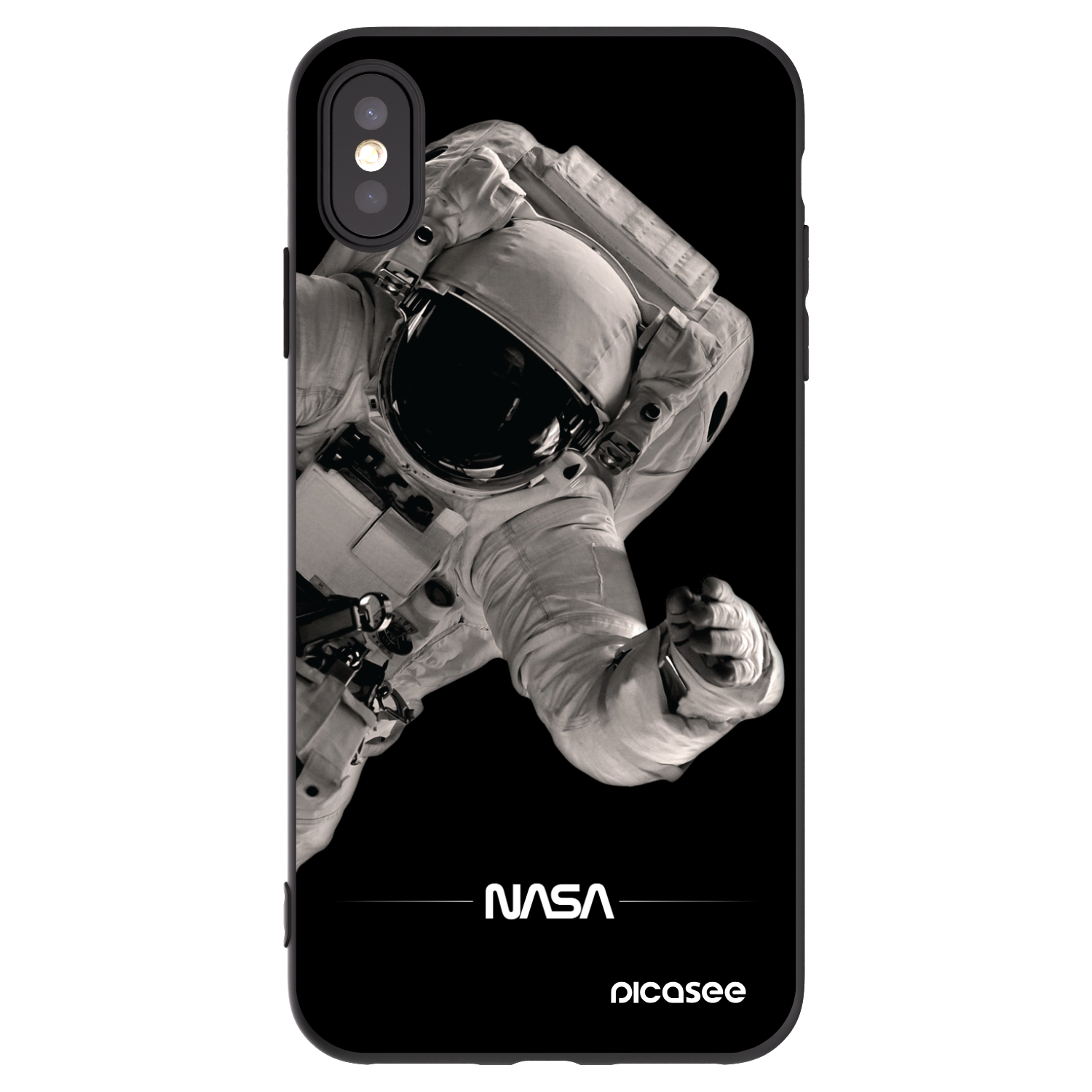 Picasee Apple iPhone XS Max Hülle - Schwarzes Silikon - Astronaut Big
