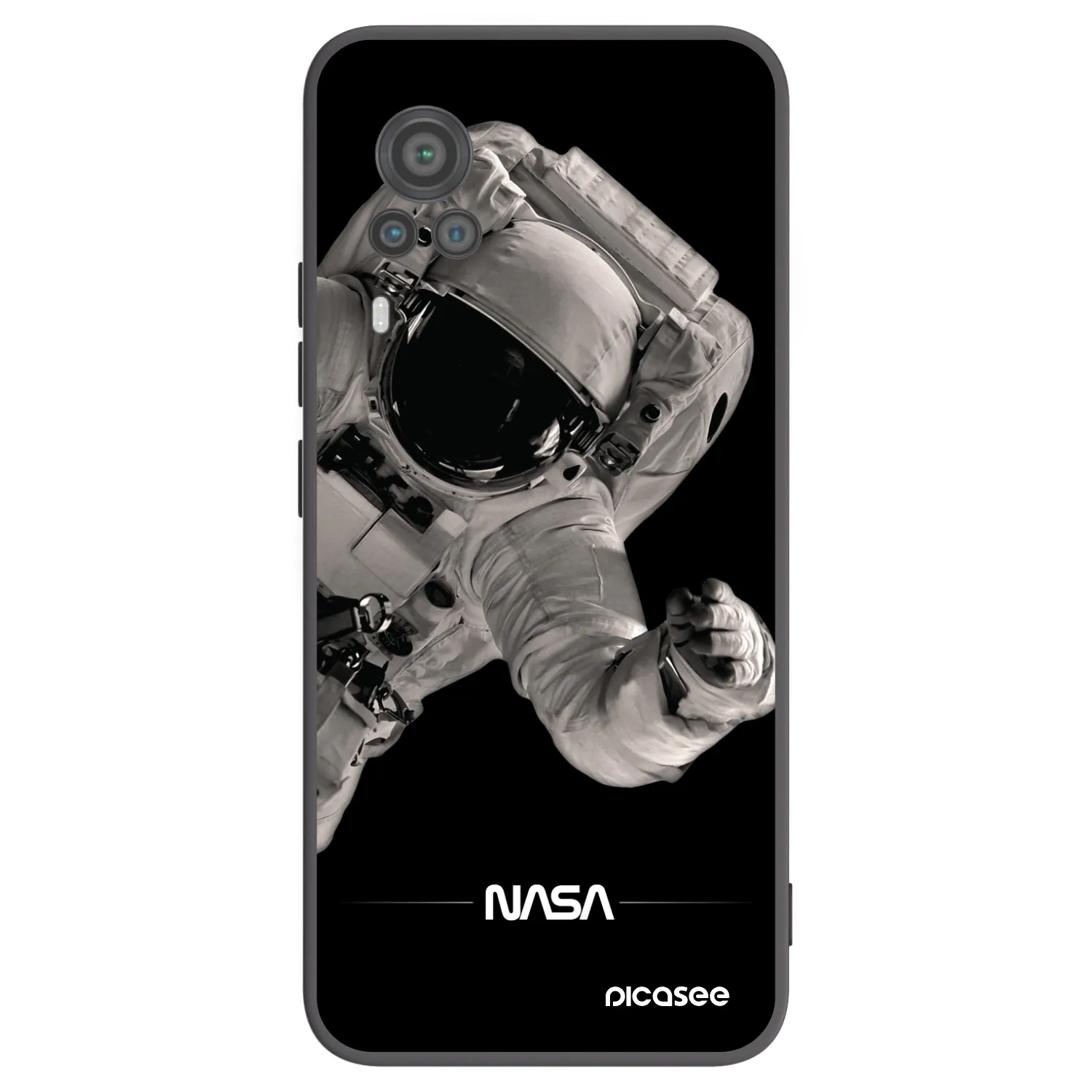 Picasee Vivo X60 Pro 5G Hülle - Schwarzes Silikon - Astronaut Big