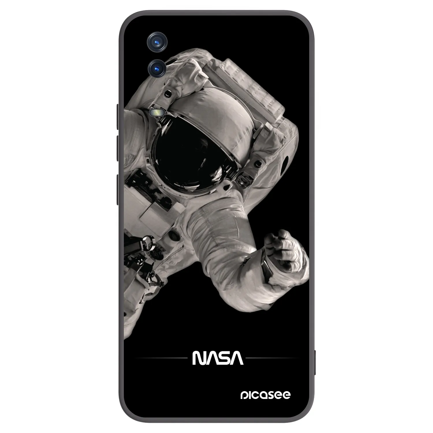 Picasee Vivo Y11s Hülle - Schwarzes Silikon - Astronaut Big