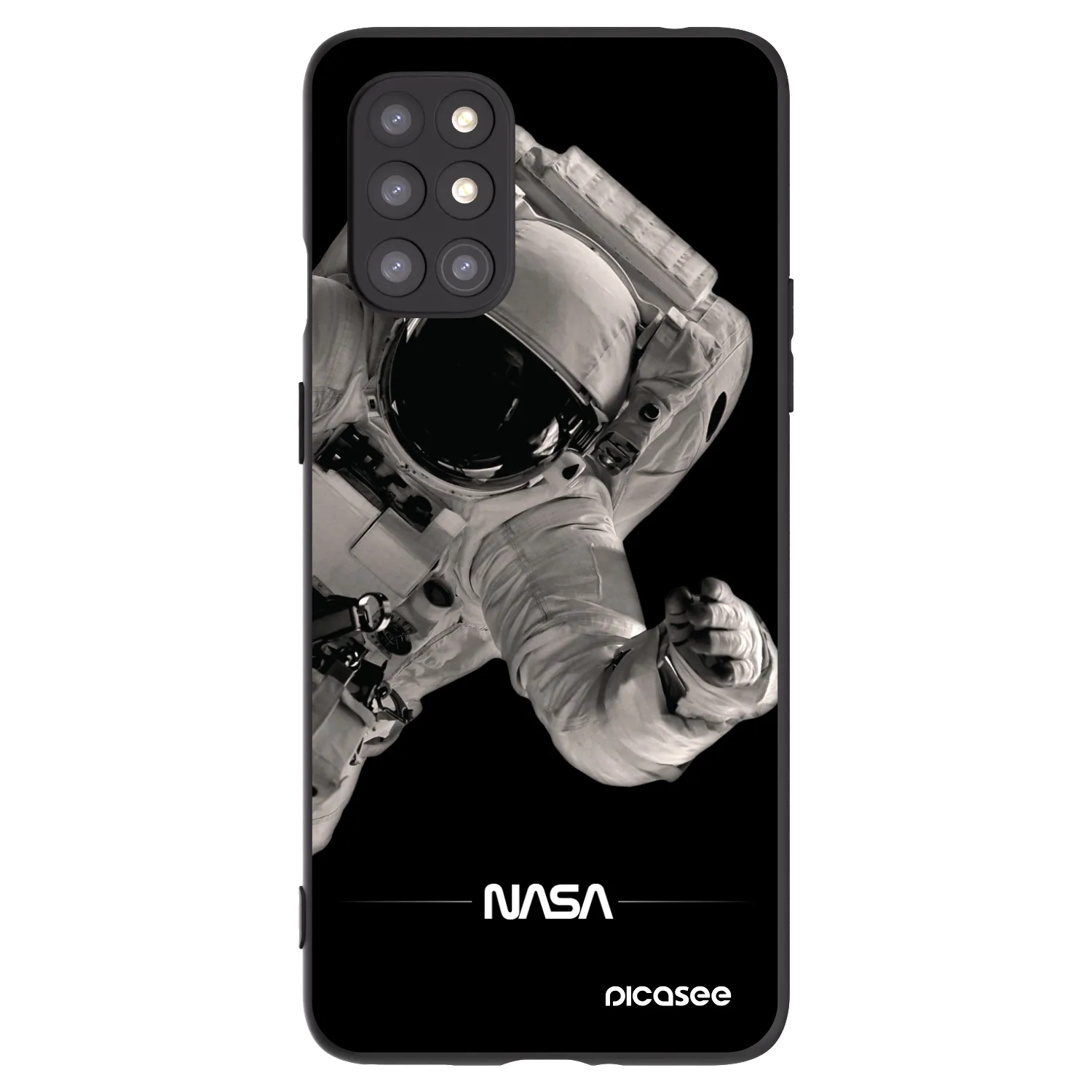 Picasee OnePlus 8T Hülle - Schwarzes Silikon - Astronaut Big