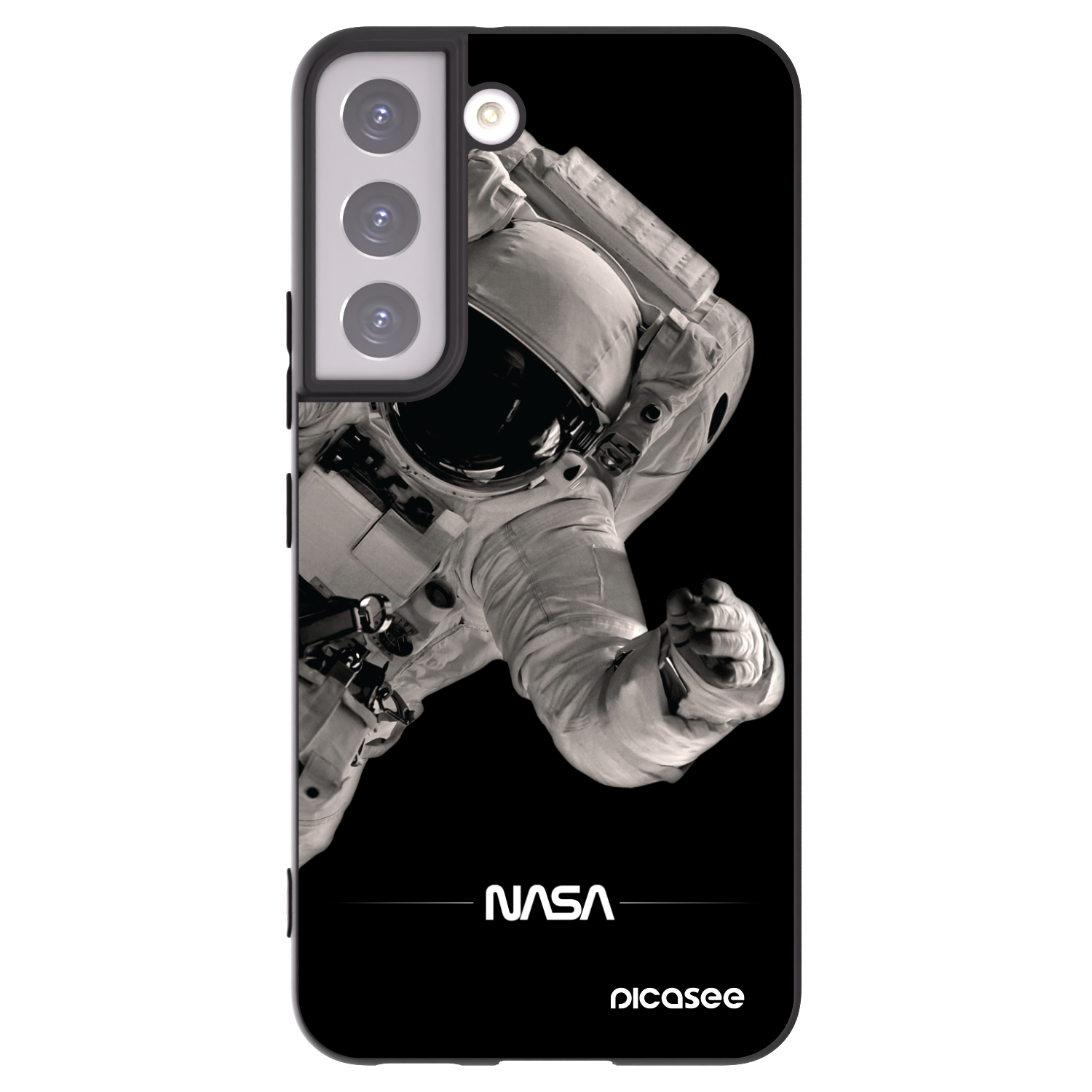 Picasee Samsung Galaxy S22 5G Hülle - Schwarzes Silikon - Astronaut Big