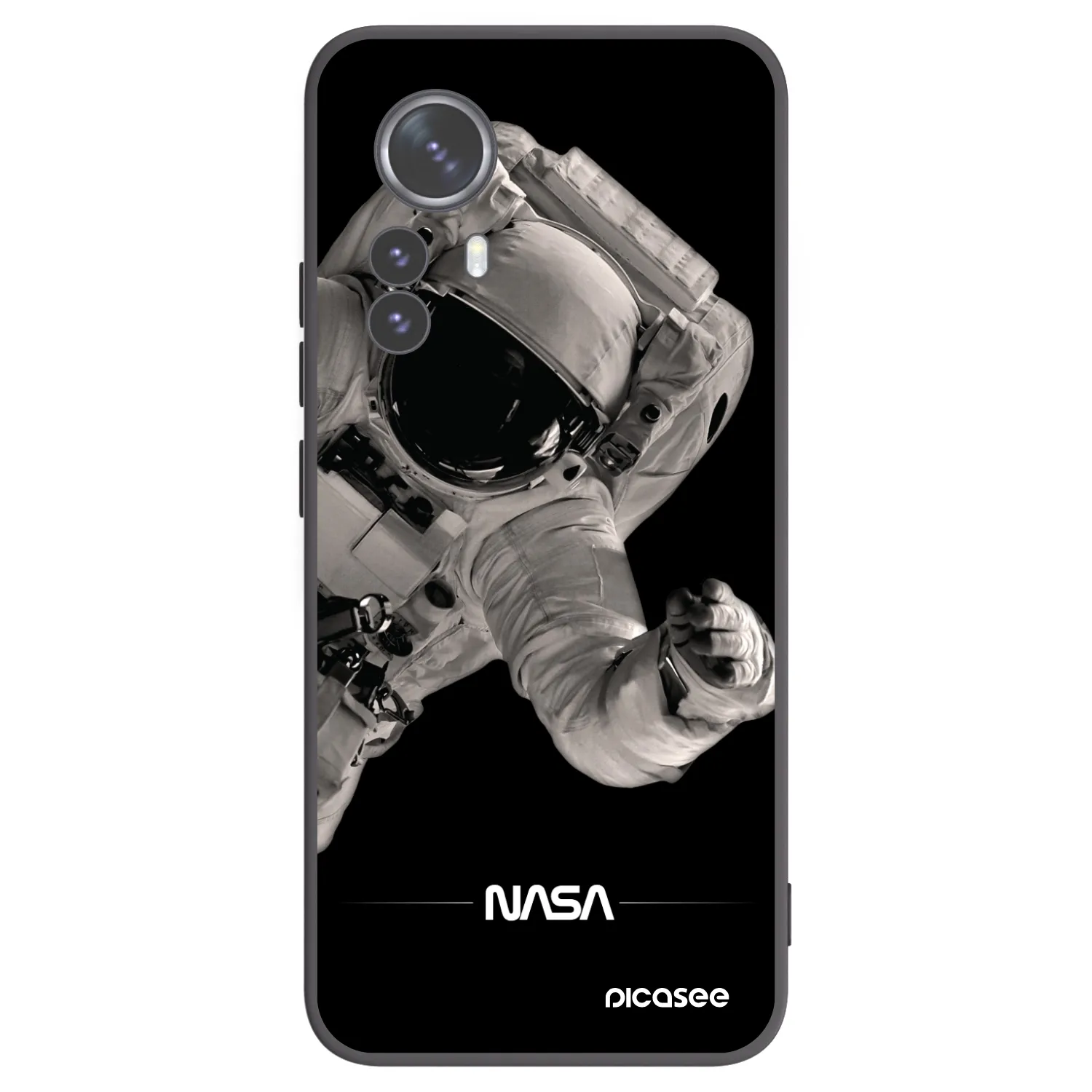Picasee Xiaomi 12 Pro Hülle - Schwarzes Silikon - Astronaut Big