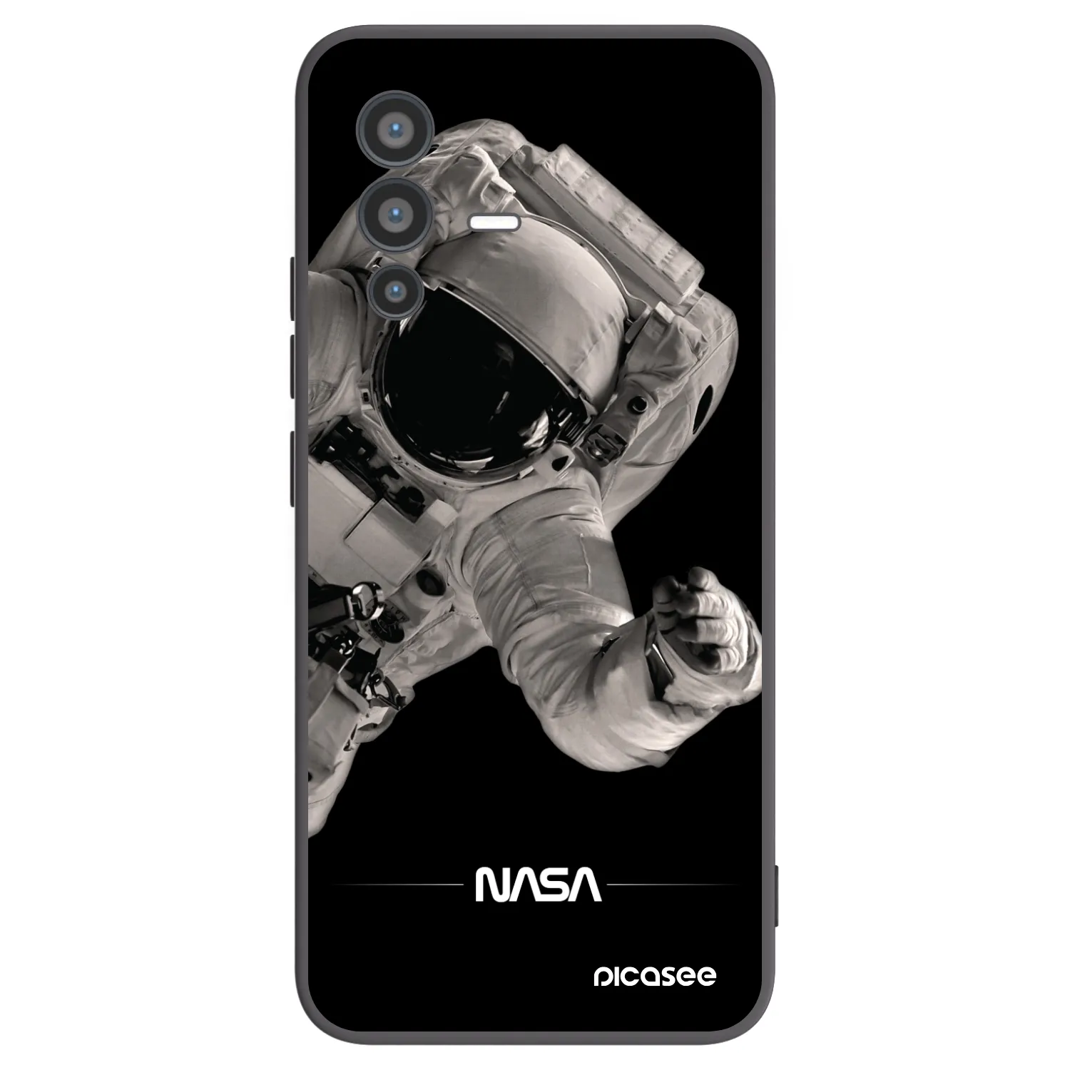 Picasee Vivo V23 5G Hülle - Schwarzes Silikon - Astronaut Big
