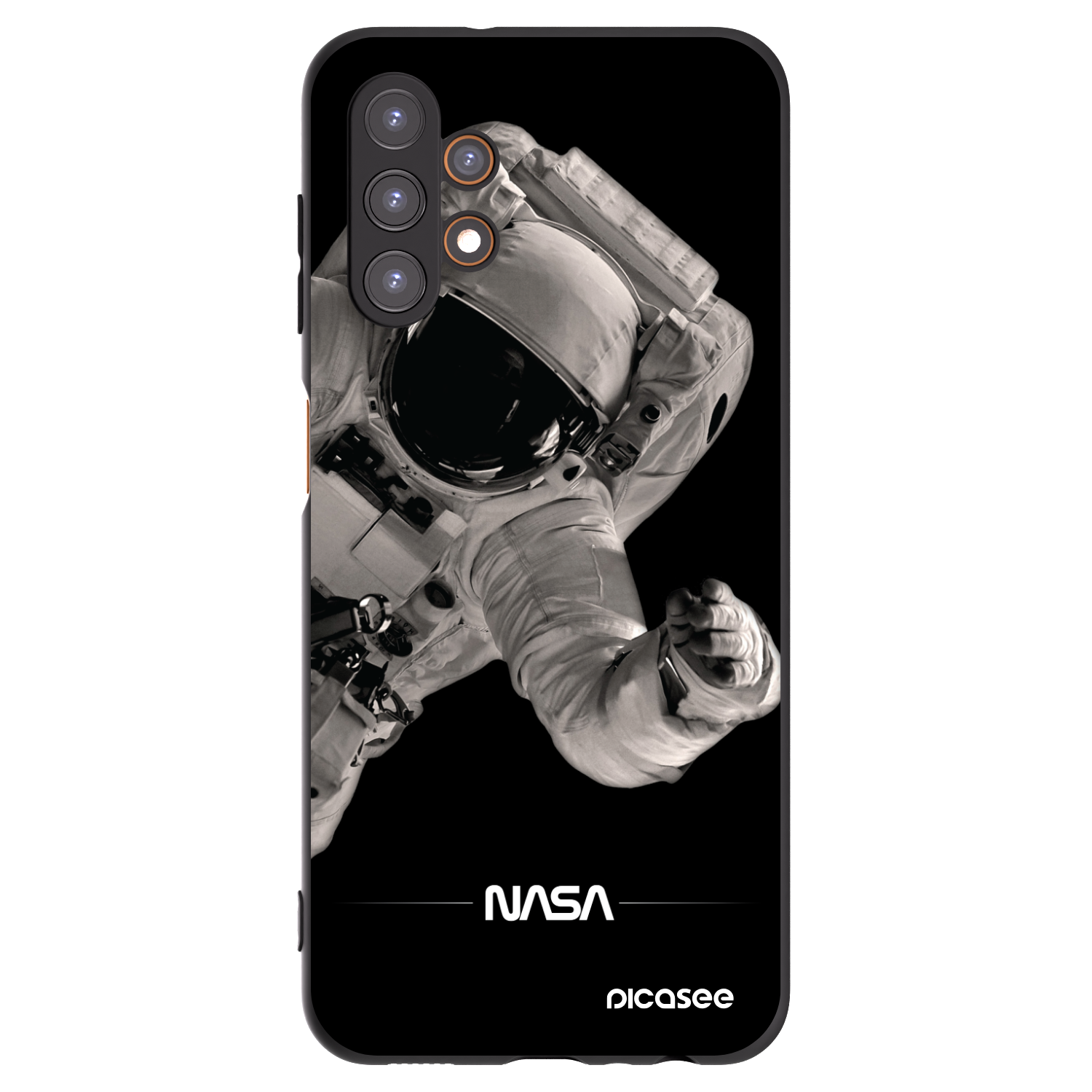 Picasee Samsung Galaxy A13 4G A135 Hülle - Schwarzes Silikon - Astronaut Big