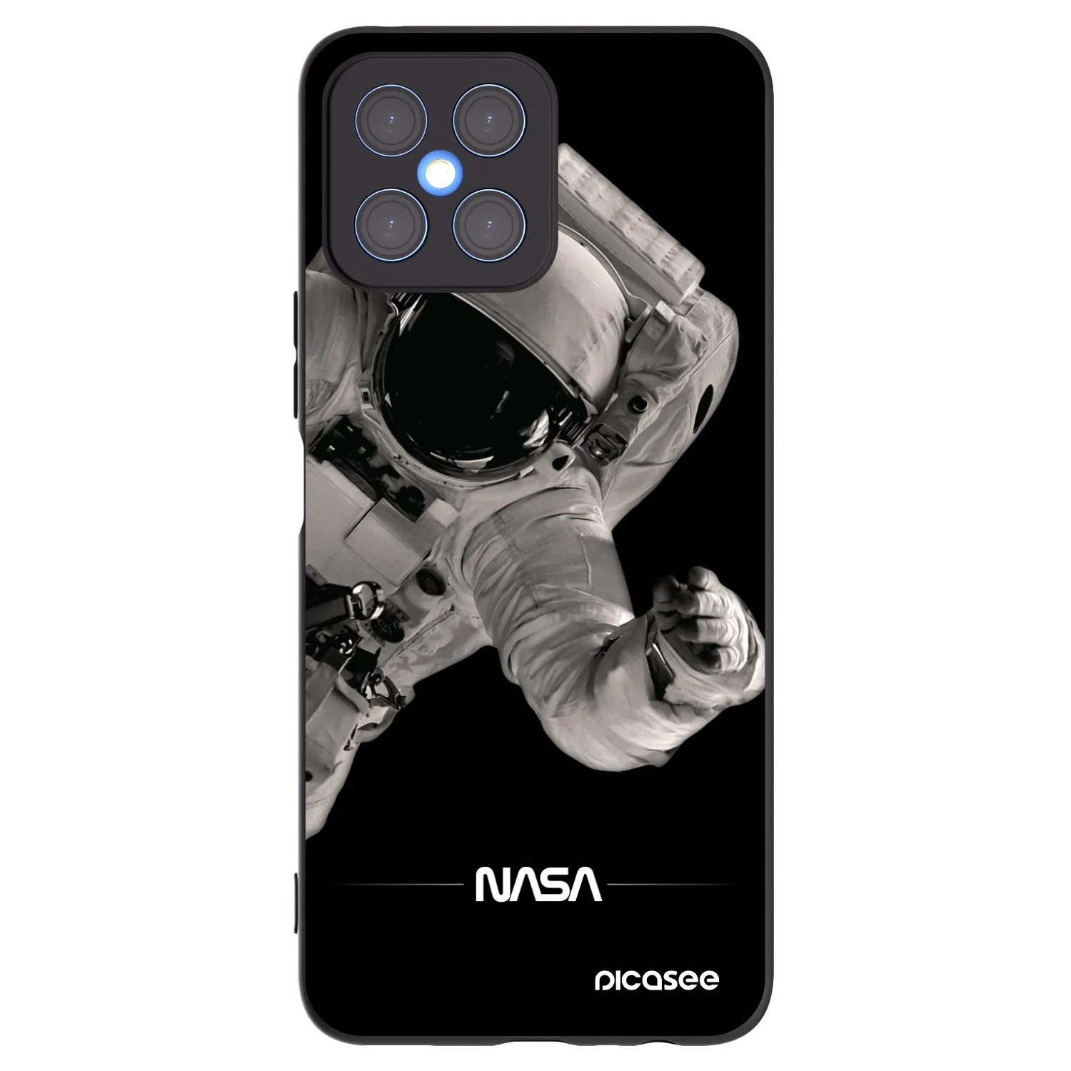 Picasee Honor X8 4G Hülle - Schwarzes Silikon - Astronaut Big