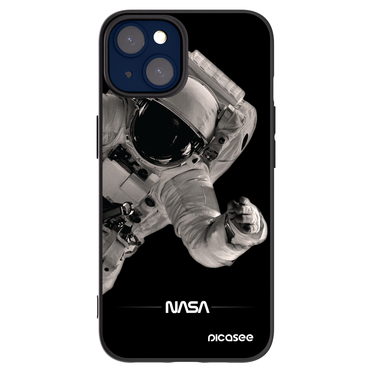 Picasee Apple iPhone 14 Hülle - Schwarzes Silikon - Astronaut Big