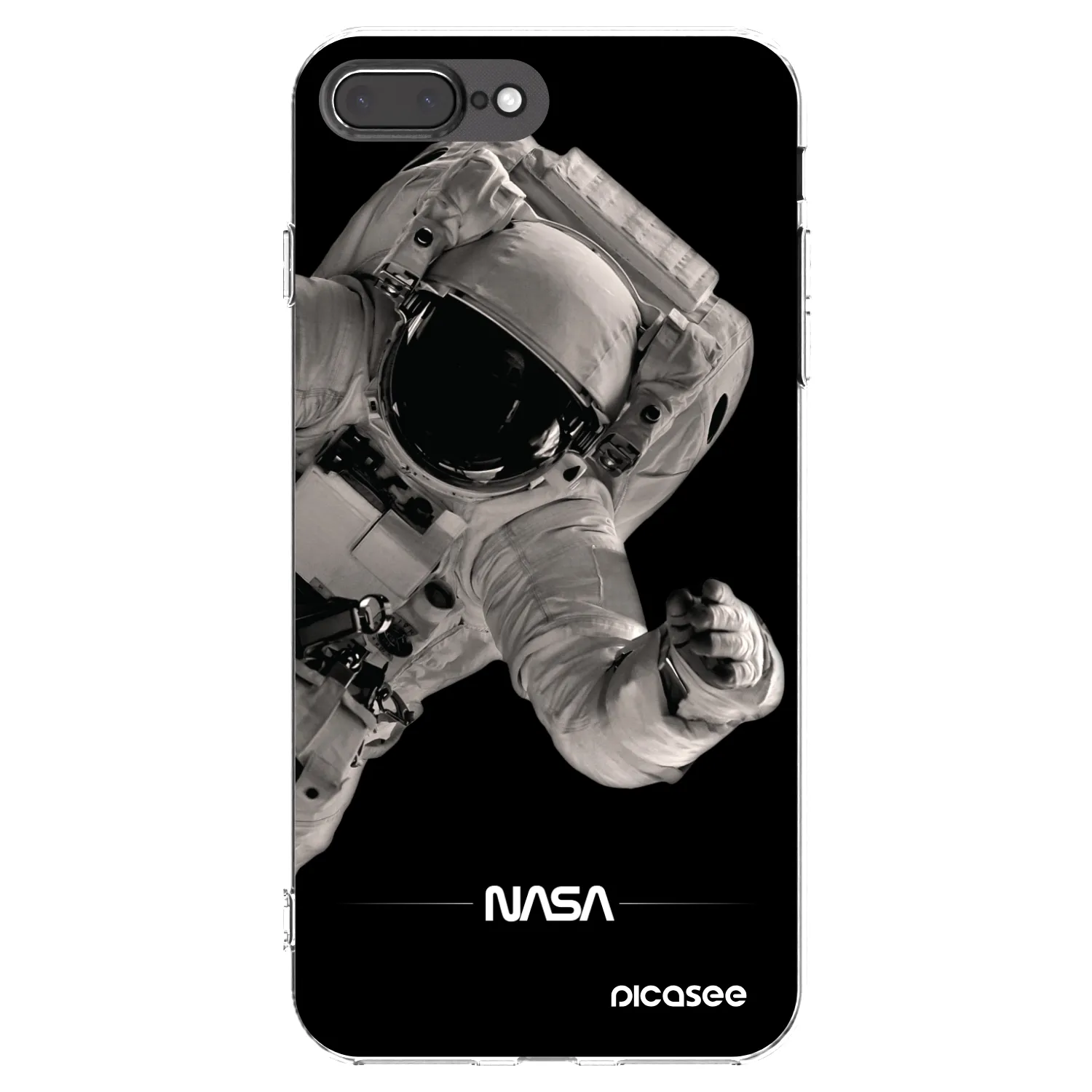 Picasee Apple iPhone 8 Plus Hülle - Transparentes Silikon - Astronaut Big