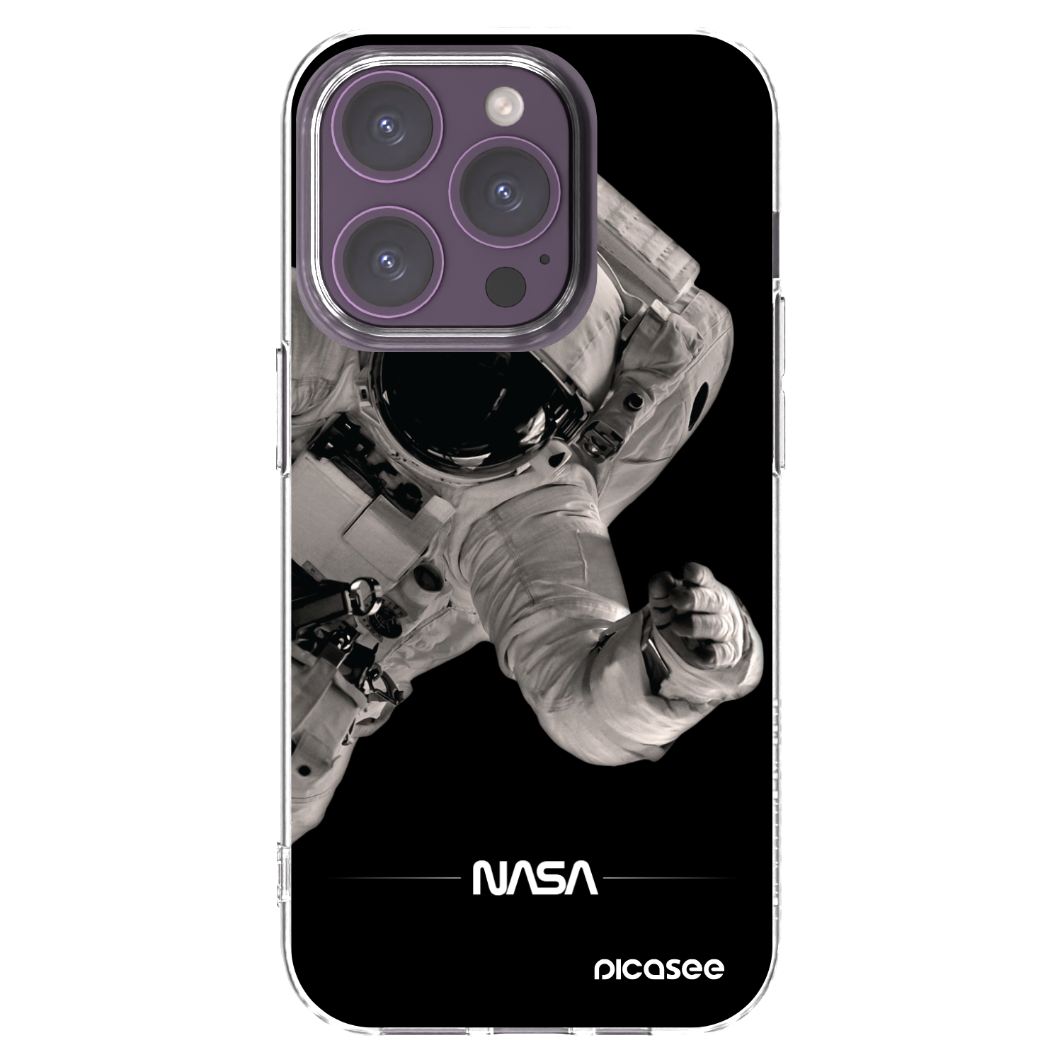 Picasee Apple iPhone 14 Pro Hülle - Transparentes Silikon - Astronaut Big