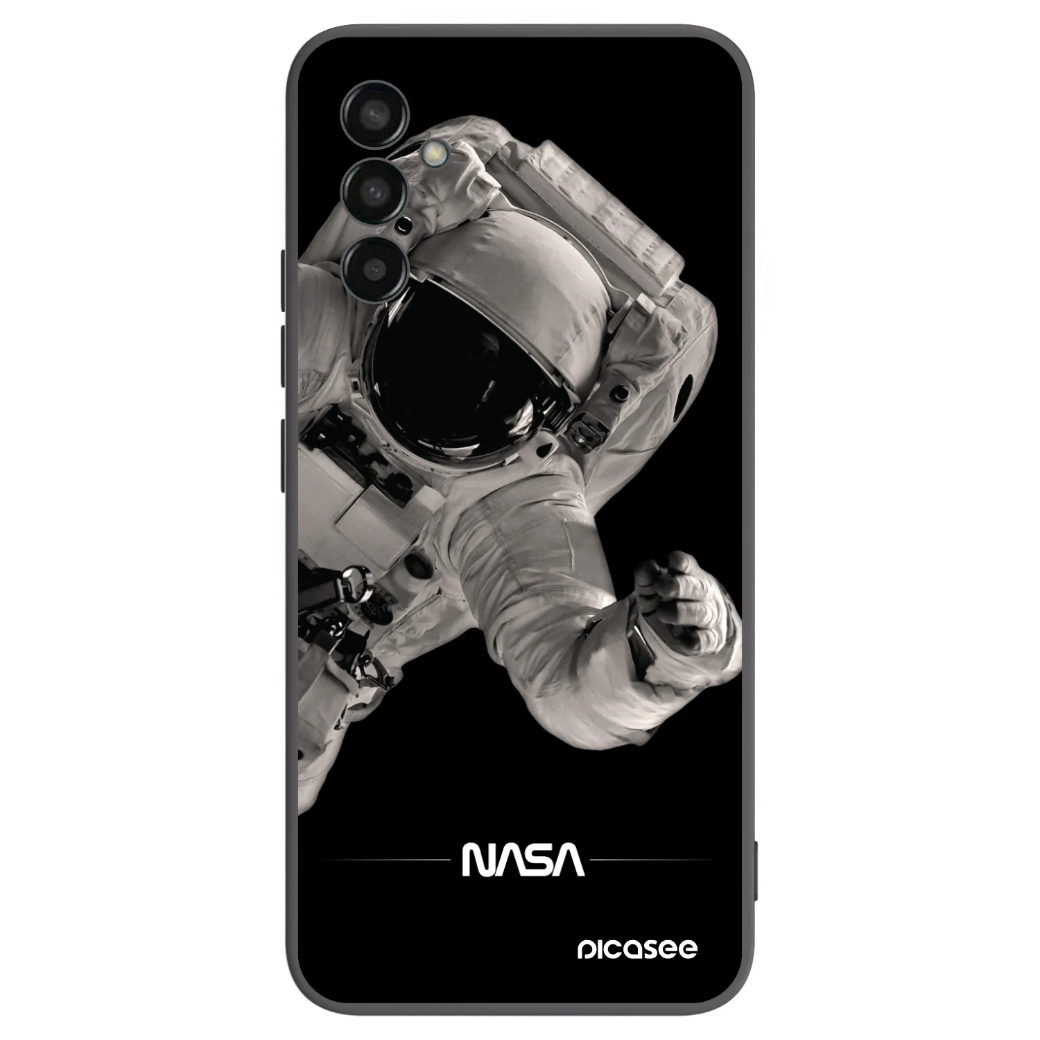 Picasee Samsung Galaxy M13 M135F Hülle - Schwarzes Silikon - Astronaut Big