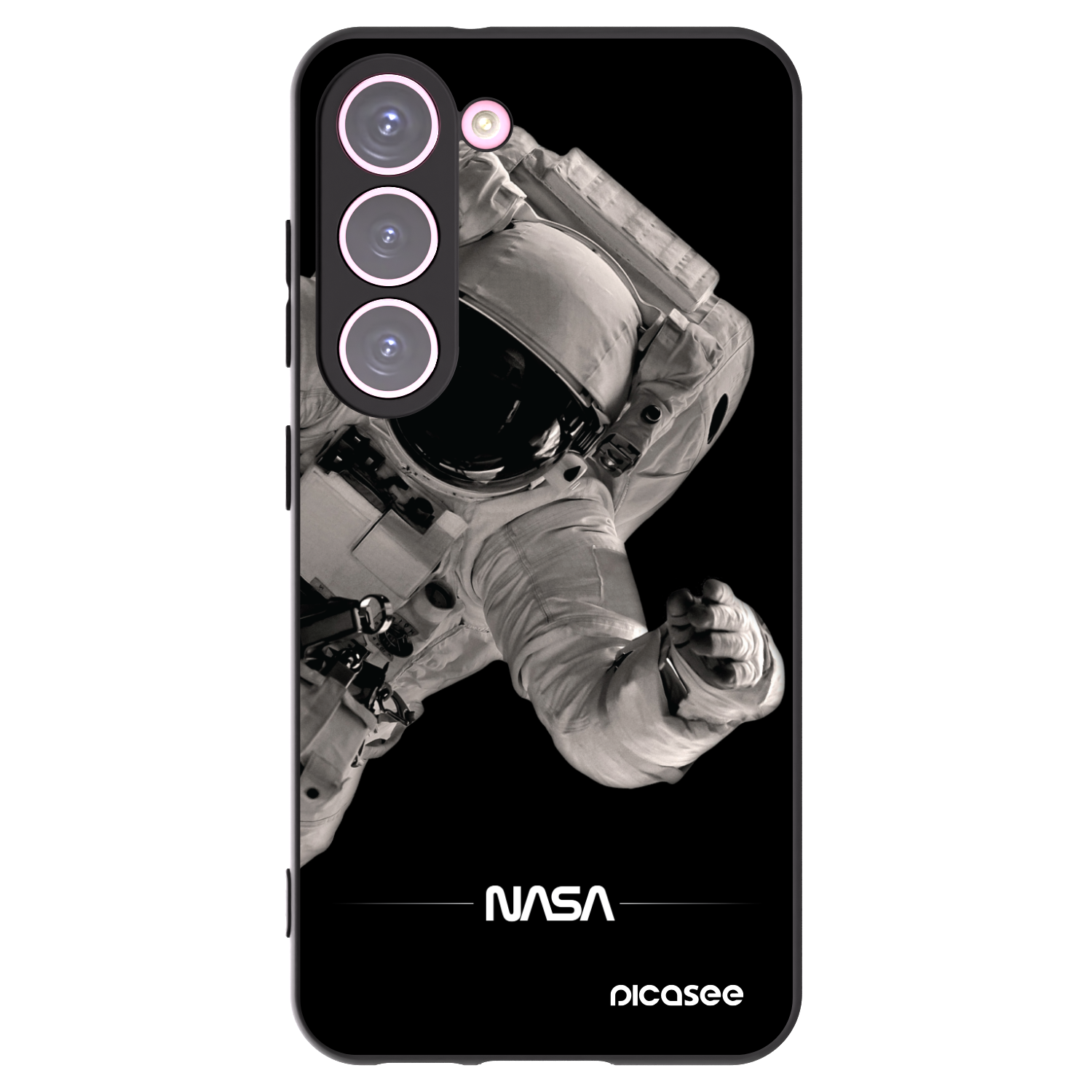 Picasee Samsung Galaxy S23 5G Hülle - Schwarzes Silikon - Astronaut Big