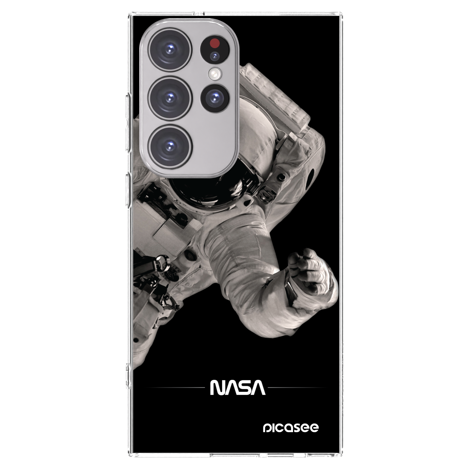 Picasee Samsung Galaxy S23 Ultra 5G Hülle - Transparentes Silikon - Astronaut Big