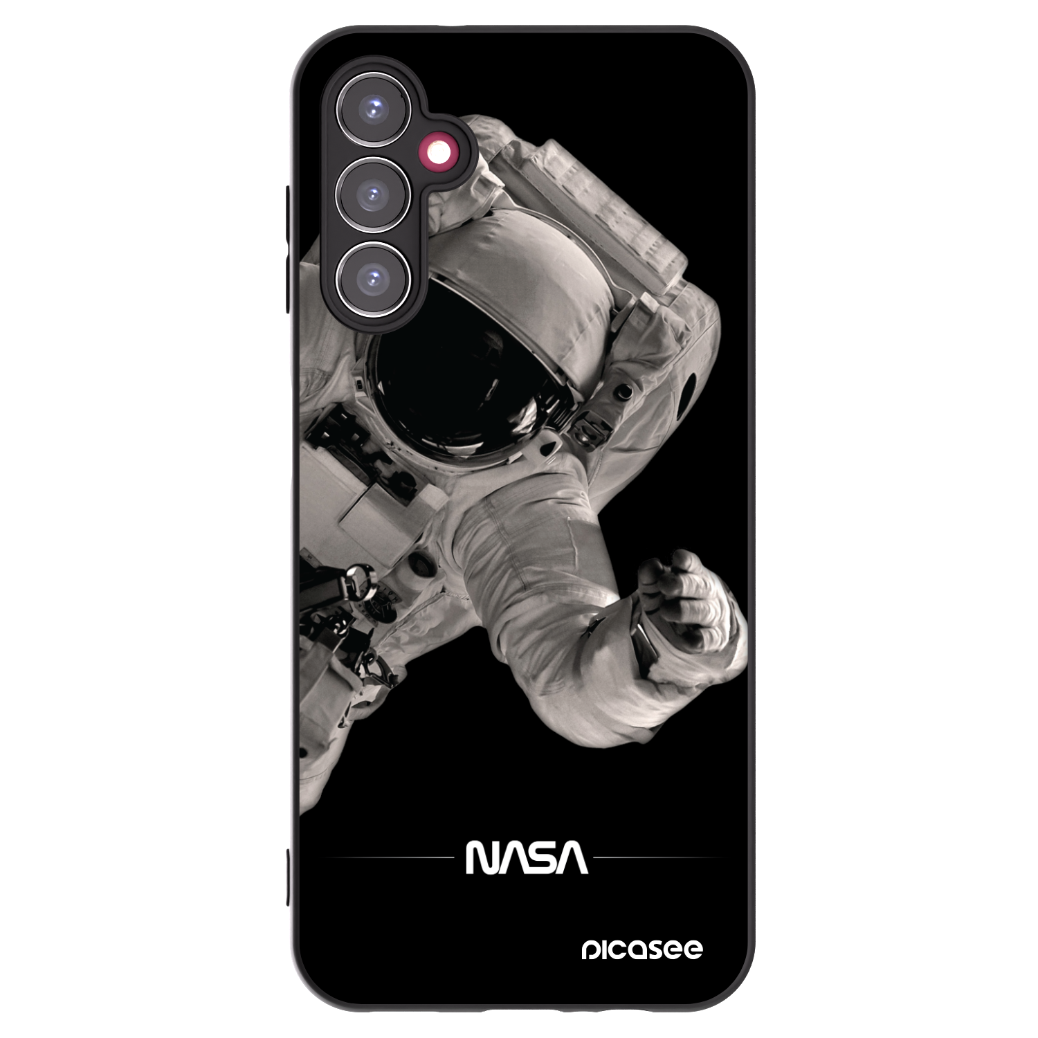 Picasee Samsung Galaxy A14 4G A145R Hülle - Schwarzes Silikon - Astronaut Big