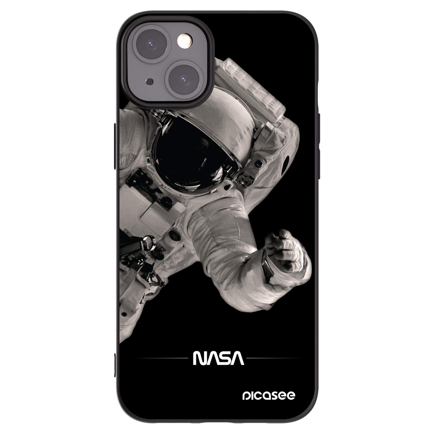 Picasee Apple iPhone 15 Plus Hülle - Schwarzes Silikon - Astronaut Big