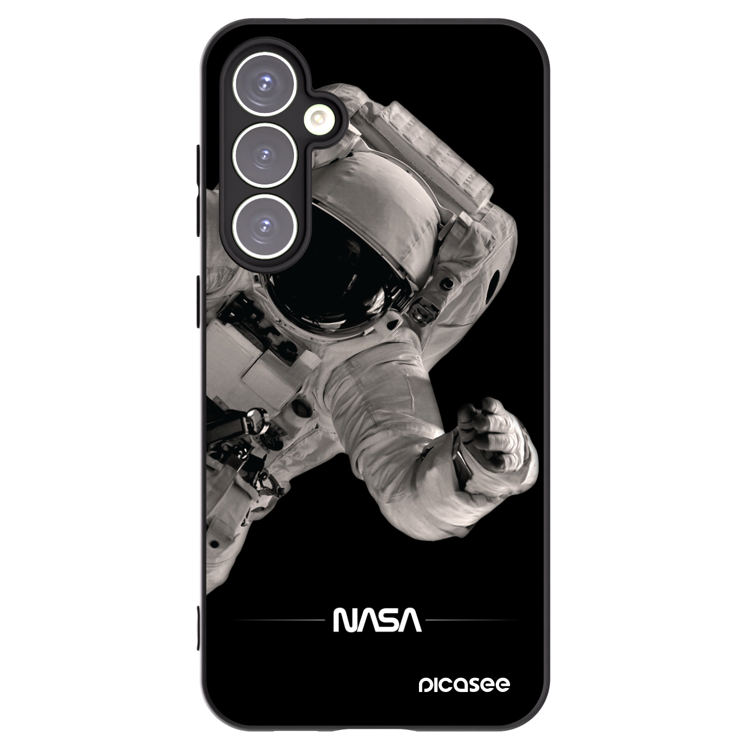 Picasee Samsung Galaxy S23 FE S711B Hülle - Schwarzes Silikon - Astronaut Big