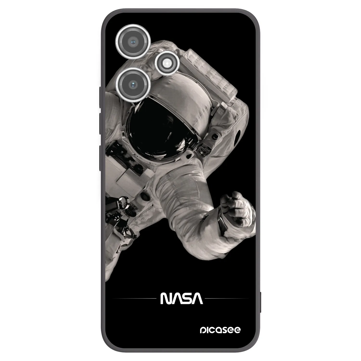 Picasee Xiaomi Redmi 12 5G Hülle - Schwarzes Silikon - Astronaut Big