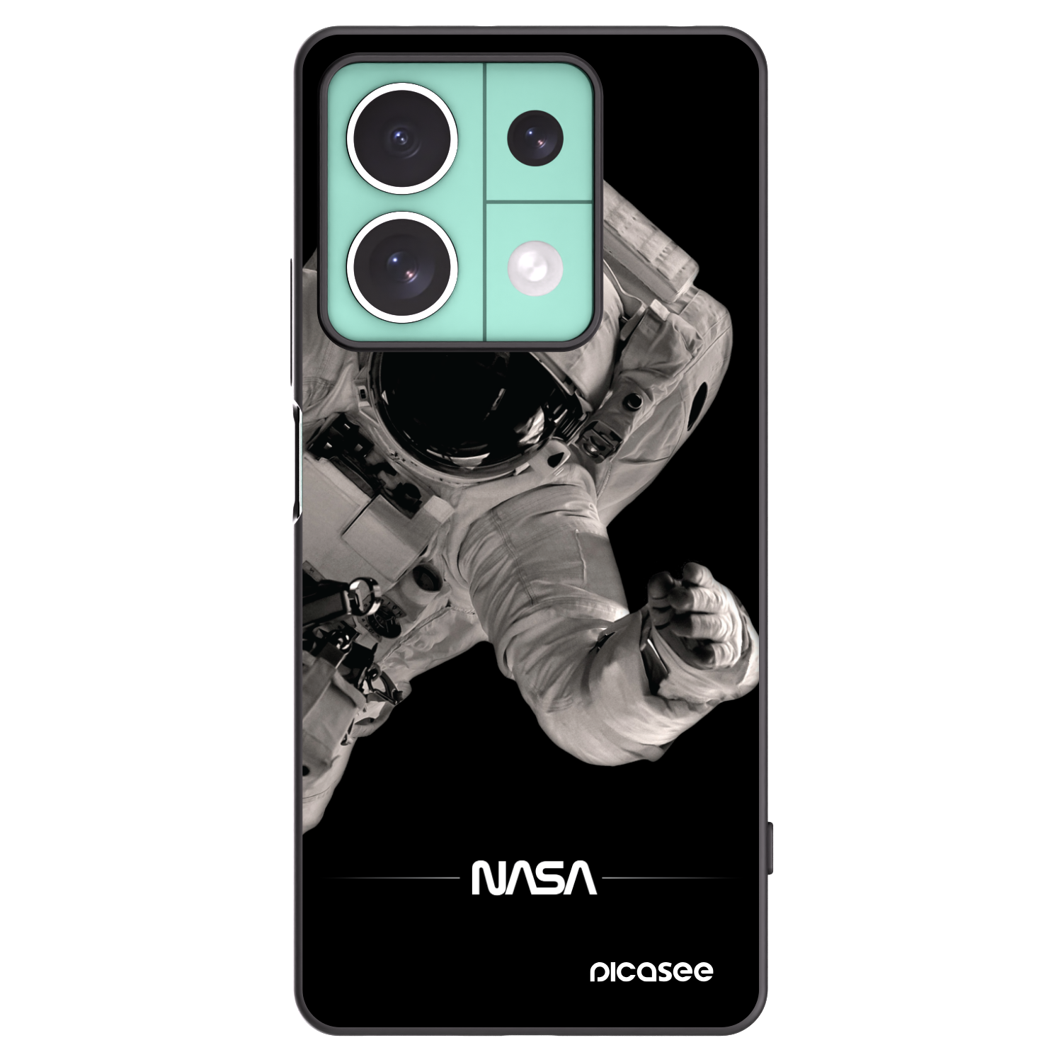 Picasee Xiaomi Redmi Note 13 5G Hülle - Schwarzes Silikon - Astronaut Big