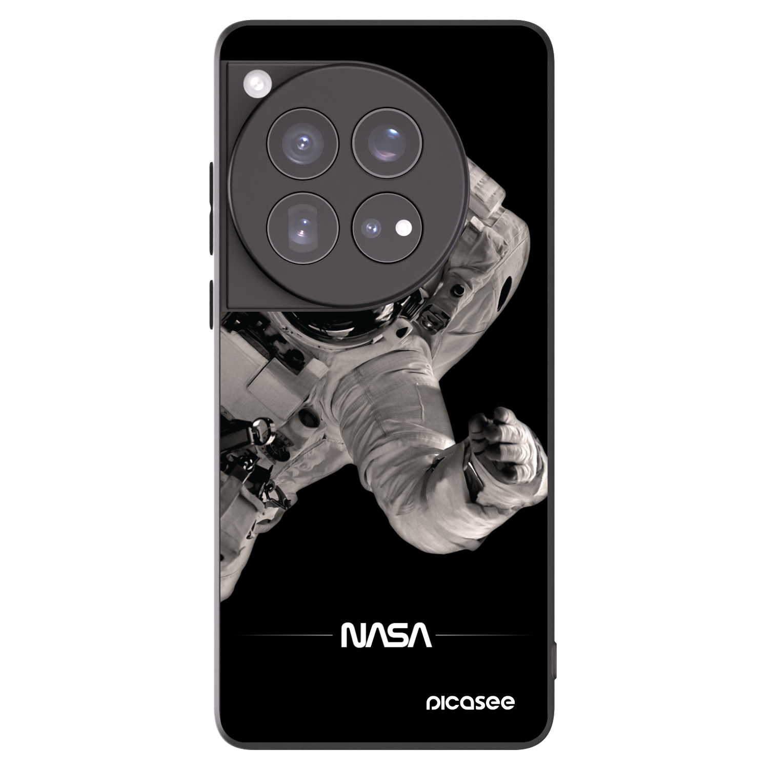 Picasee OnePlus 12 5G Hülle - Schwarzes Silikon - Astronaut Big
