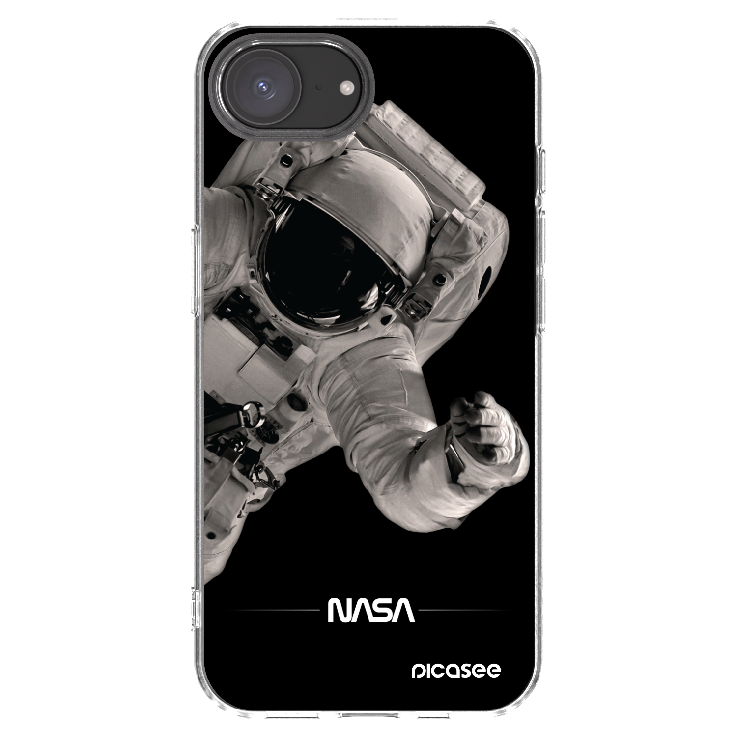 Picasee Apple iPhone 16e Hülle - Transparentes Silikon - Astronaut Big
