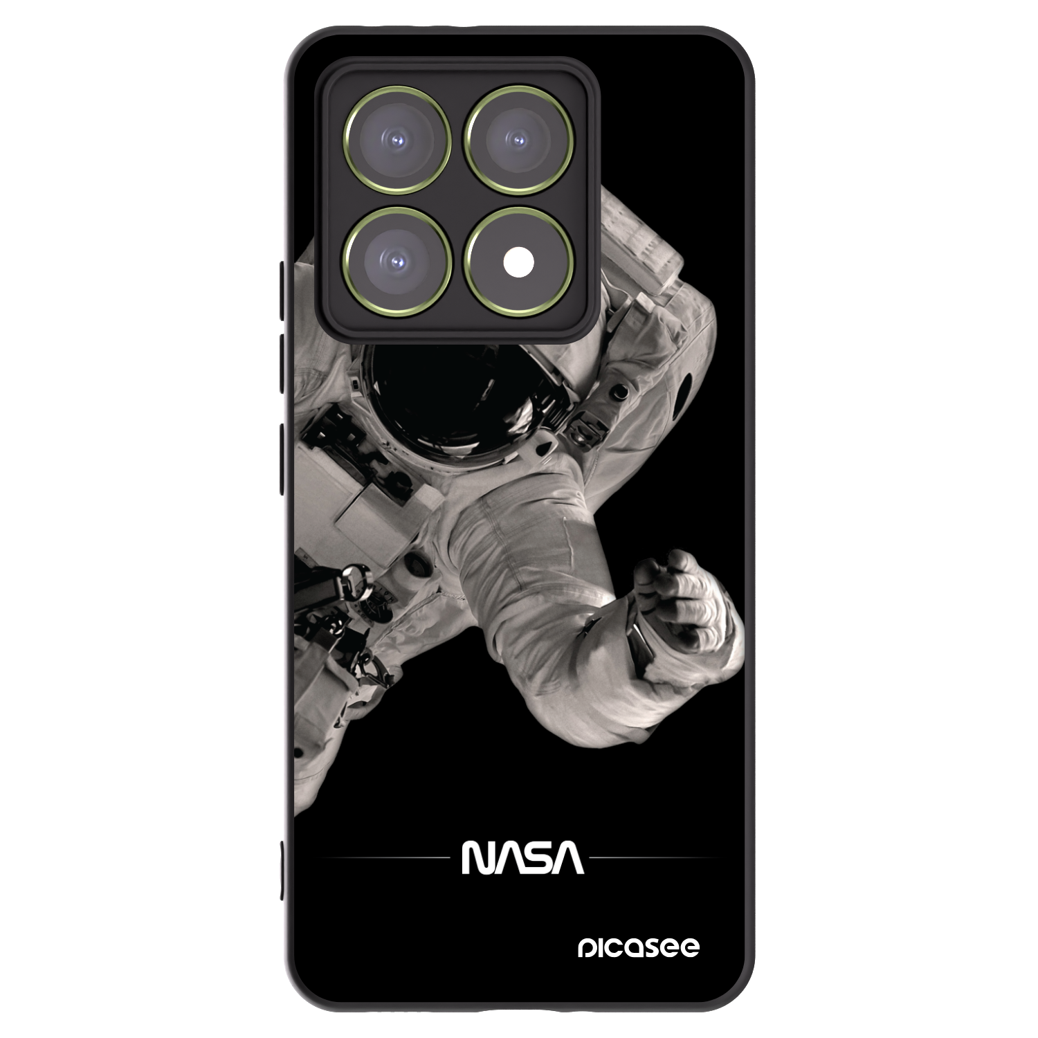 Picasee Xiaomi 14T Hülle - Schwarzes Silikon - Astronaut Big