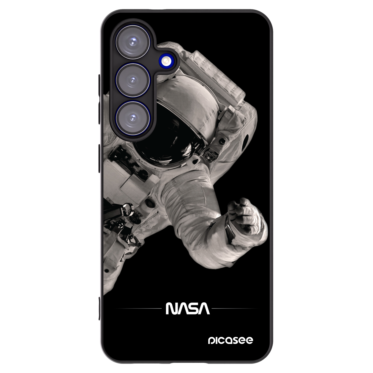 Picasee Samsung Galaxy S25 5G Hülle - Schwarzes Silikon - Astronaut Big