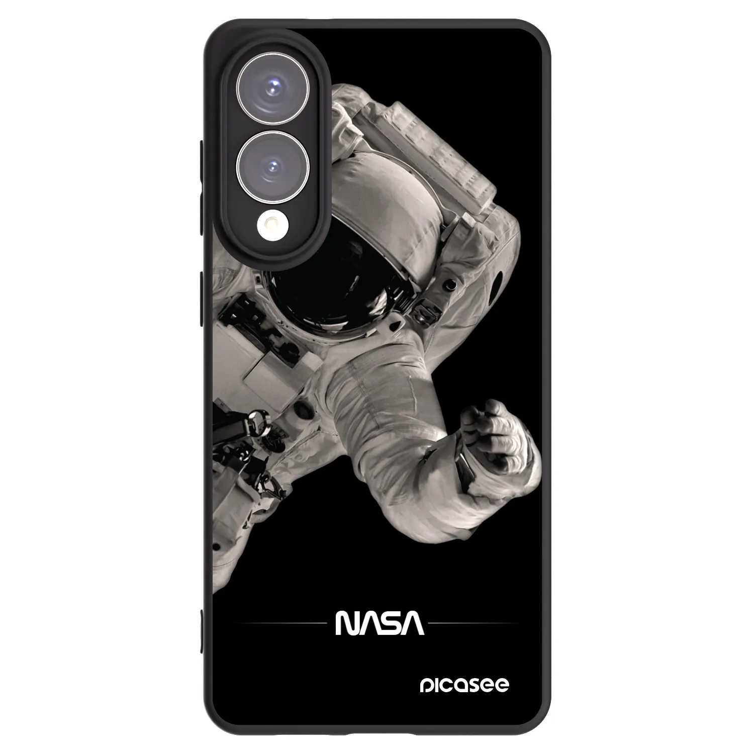 Picasee Samsung Galaxy S25 Edge 5G Hülle - Schwarzes Silikon - Astronaut Big