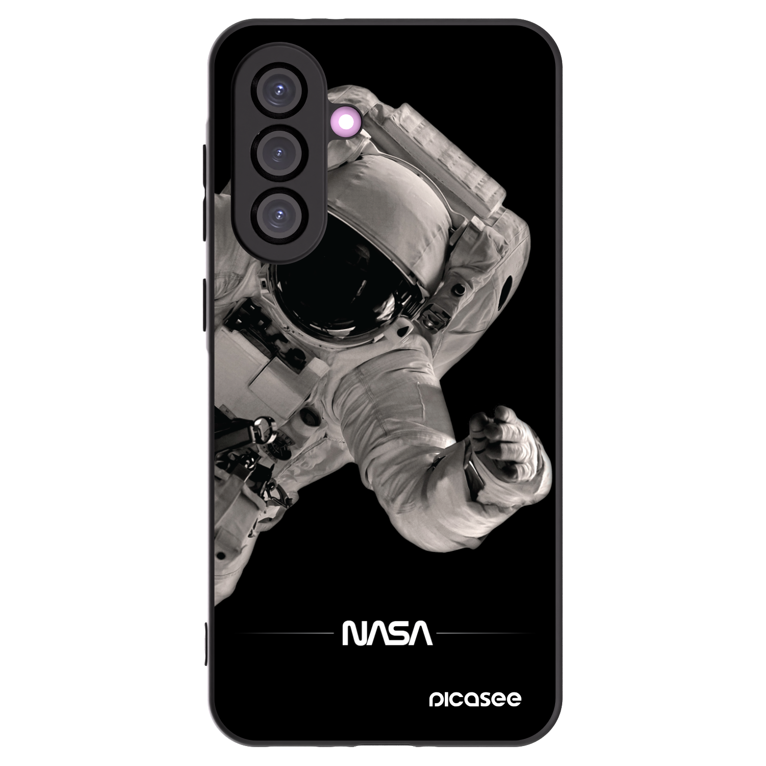 Picasee Samsung Galaxy A36 5G Hülle - Schwarzes Silikon - Astronaut Big