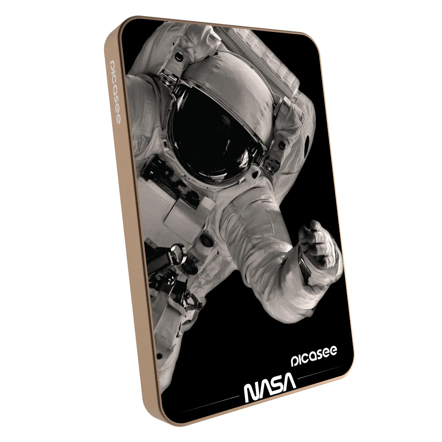 Picasee Powerbank mit MagSafe 5 000 mAh Golden - Astronaut Big