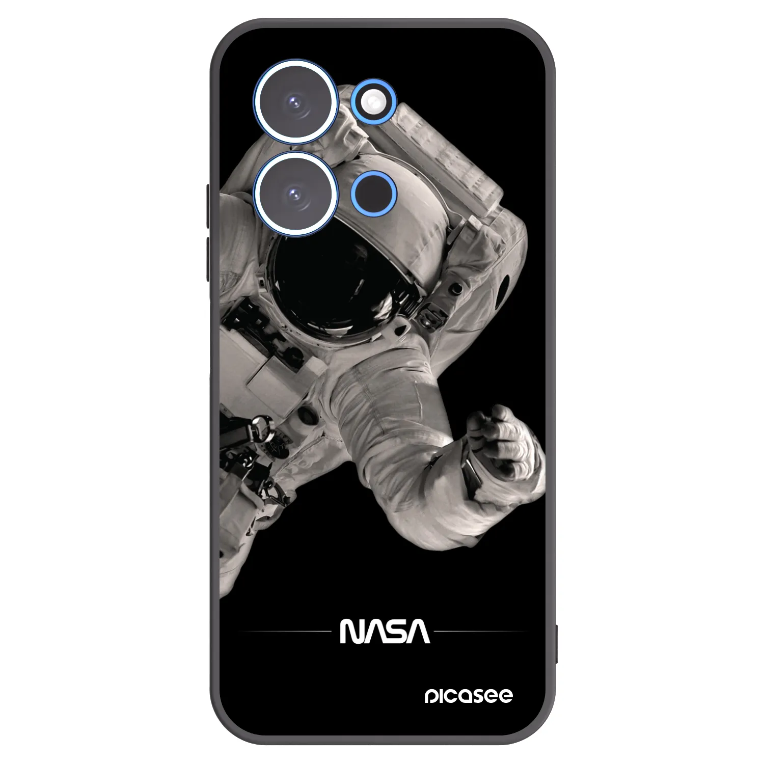 Picasee Xiaomi Redmi 15C 4G Hülle - Schwarzes Silikon - Astronaut Big