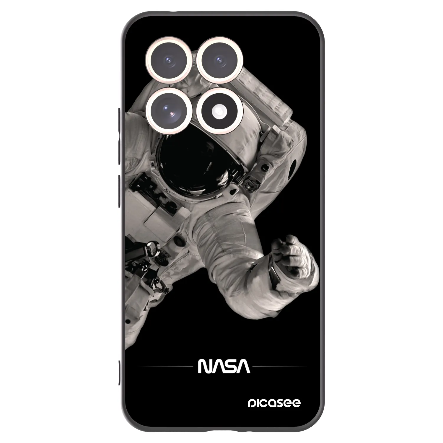 Picasee Xiaomi 15T Hülle - Schwarzes Silikon - Astronaut Big