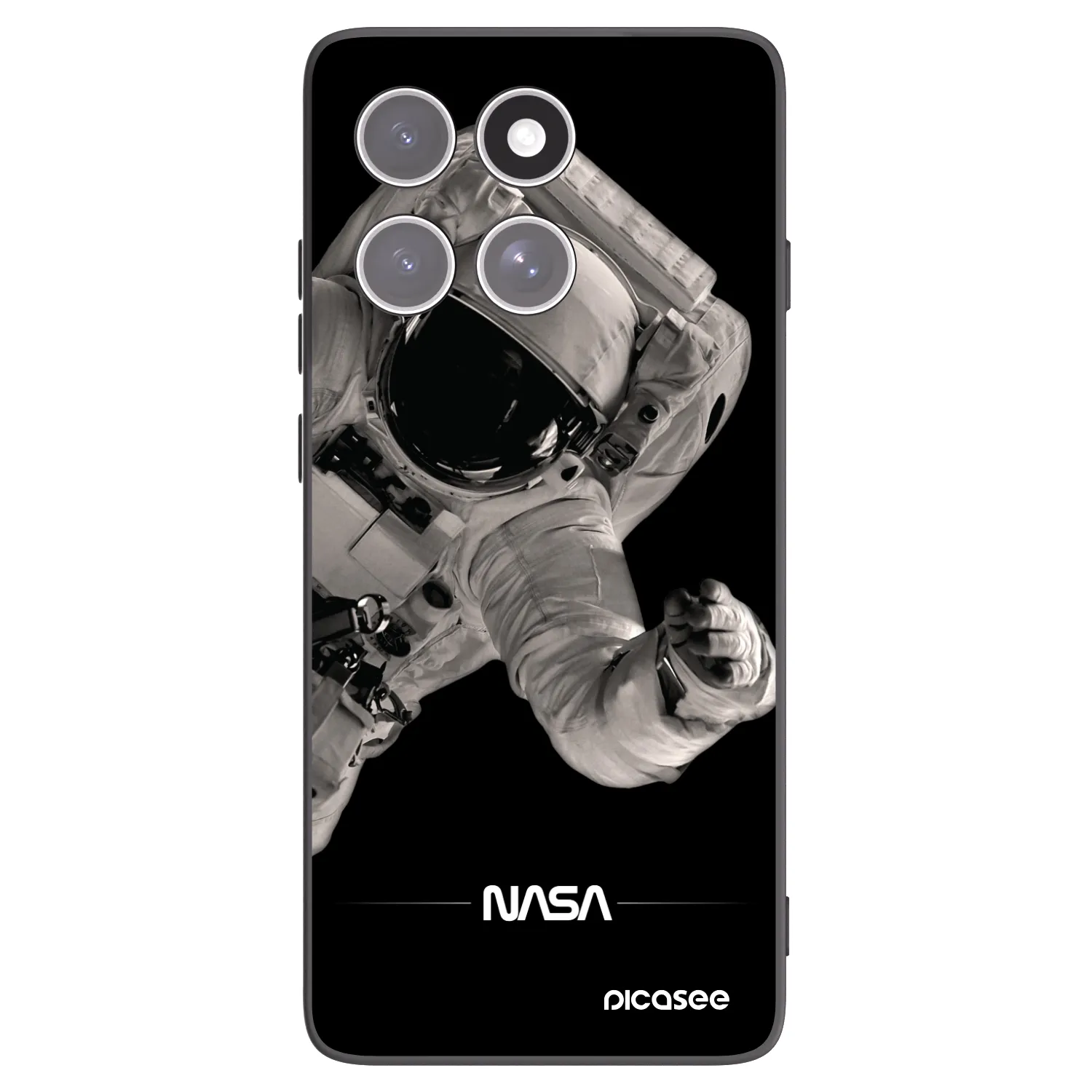 Picasee Motorola Edge 60 Fusion Hülle - Schwarzes Silikon - Astronaut Big