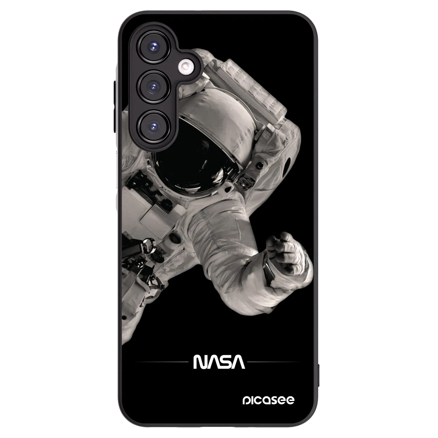 Picasee Samsung Galaxy A16 4G Hülle - Schwarzes Silikon - Astronaut Big