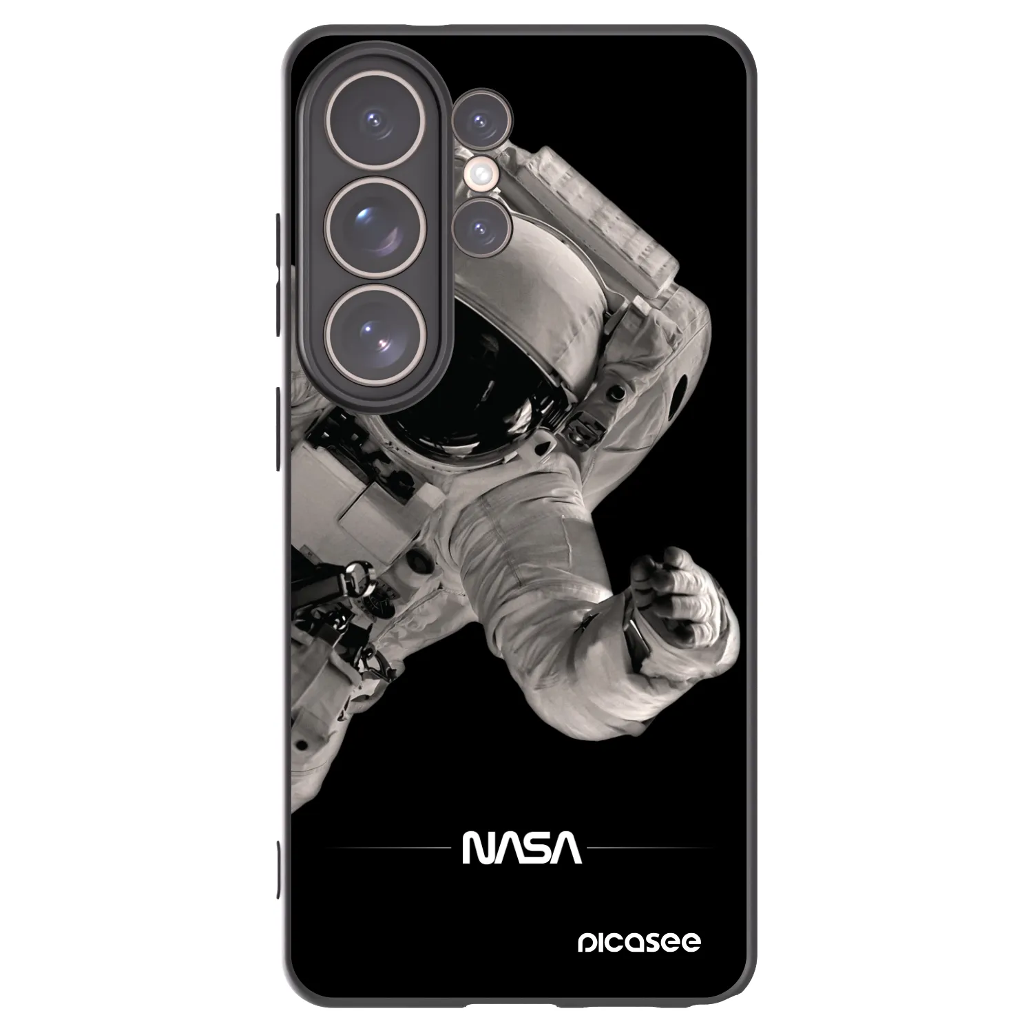 Picasee Samsung Galaxy S26 Ultra Hülle - Schwarzes Silikon - Astronaut Big