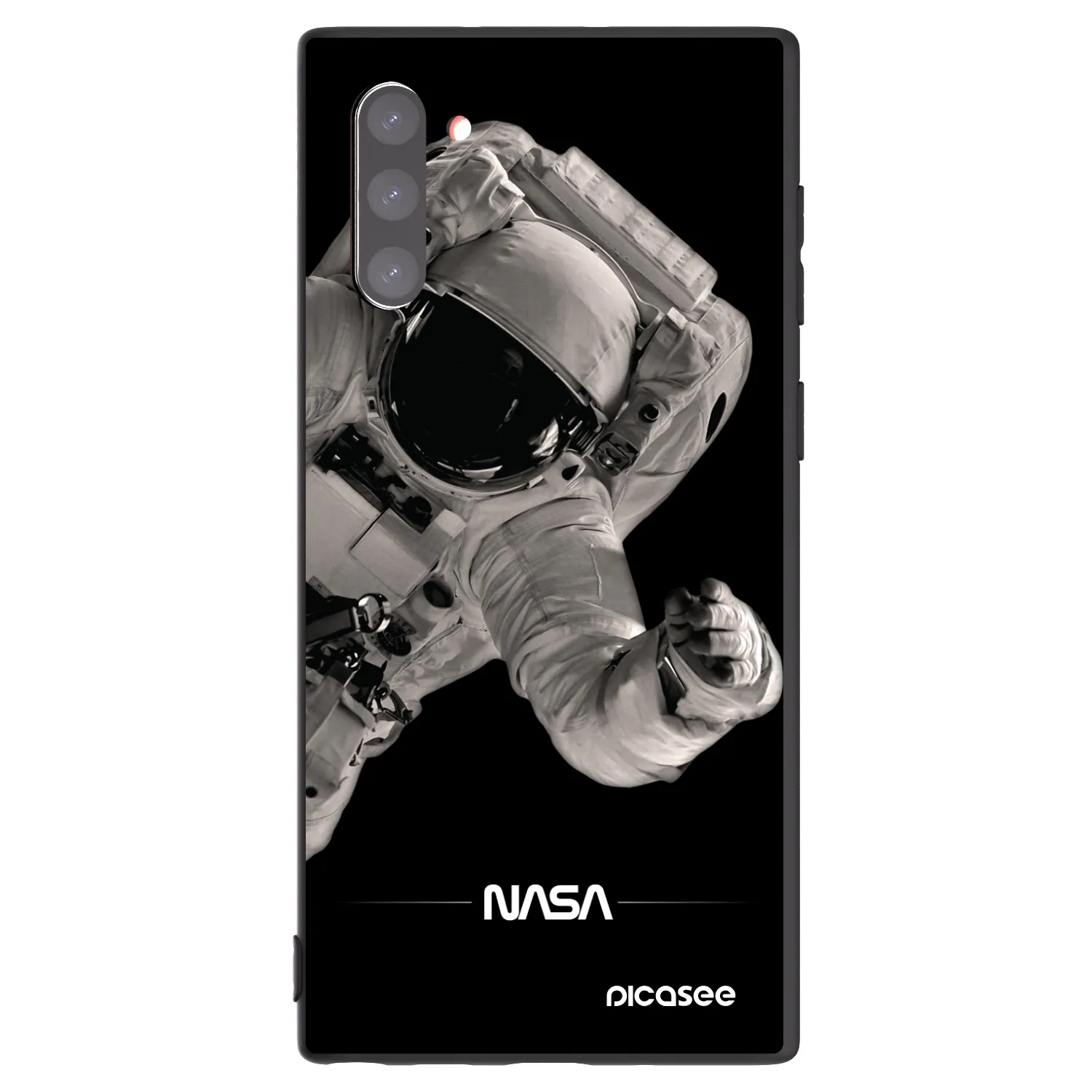 Picasee Samsung Galaxy Note 10 N970F Hülle - Schwarzes Silikon - Astronaut Big
