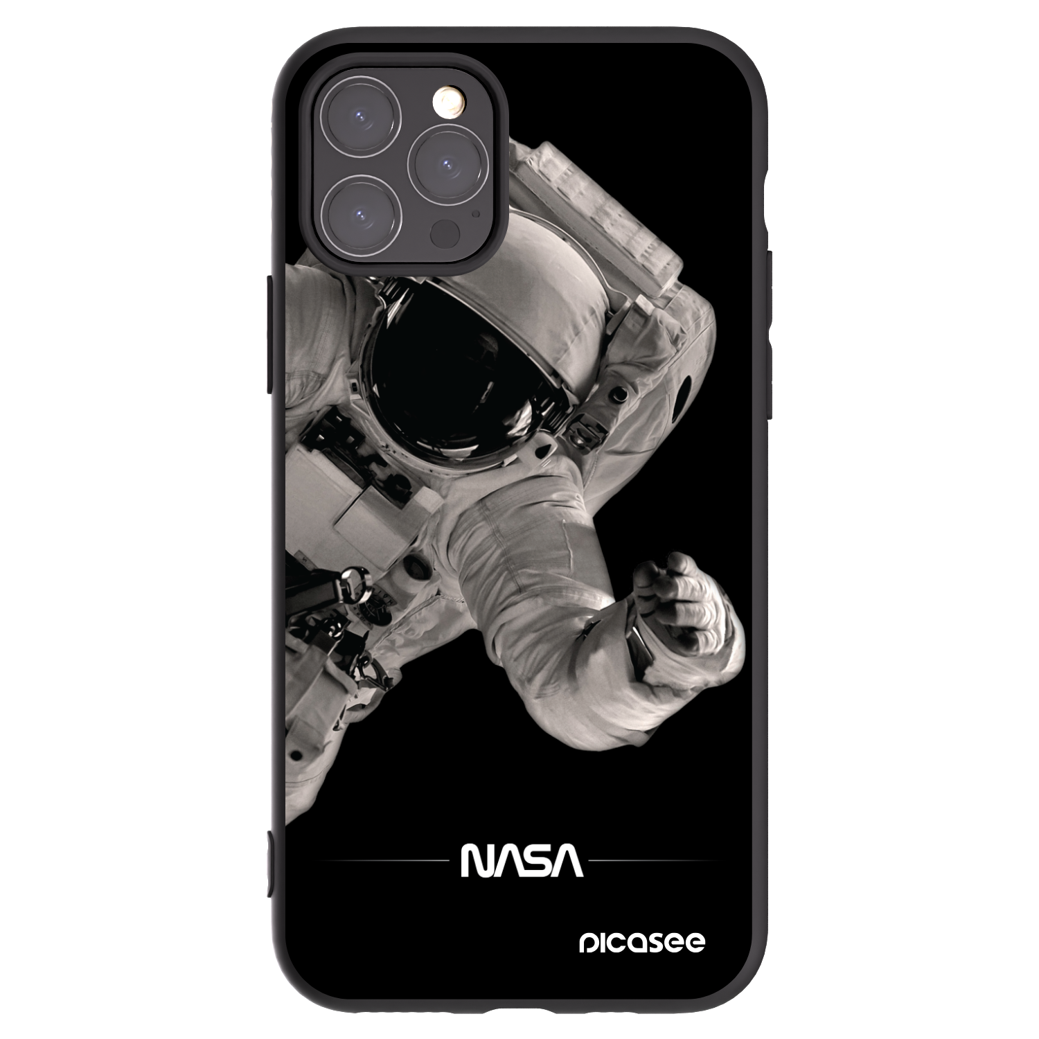 Picasee Apple iPhone 11 Pro Hülle - Schwarzes Silikon - Astronaut Big