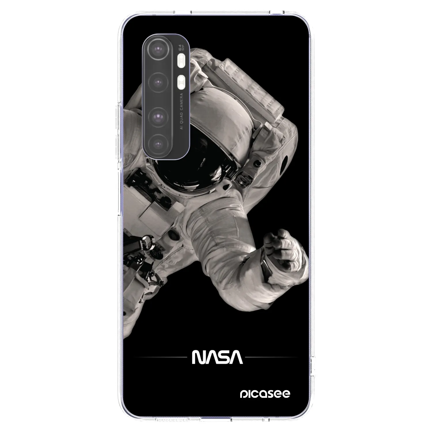 Picasee Xiaomi Mi Note 10 Lite Hülle - Transparentes Silikon - Astronaut Big