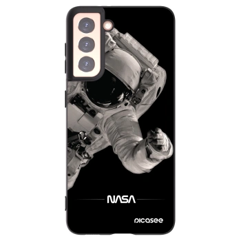 Picasee Samsung Galaxy S21 5G G991B Hülle - Schwarzes Silikon - Astronaut Big