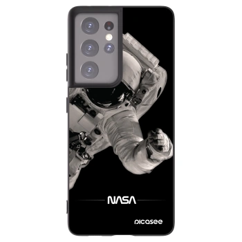Picasee Samsung Galaxy S21 Ultra 5G G998B Hülle - Schwarzes Silikon - Astronaut Big