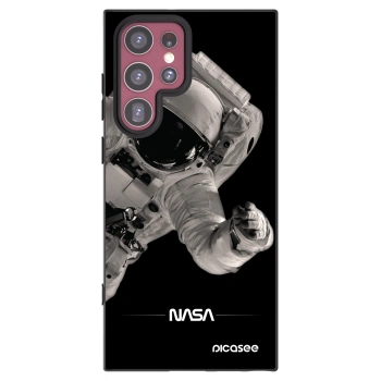 Picasee Samsung Galaxy S22 Ultra 5G Hülle - Schwarzes Silikon - Astronaut Big